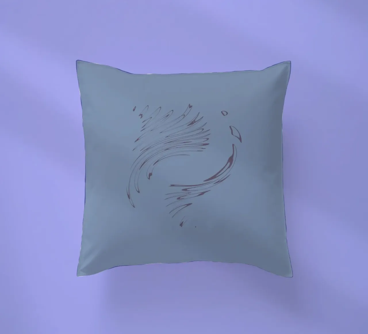 Abstract dynamic circular pattern in blue tones decorative cushion by Something for you