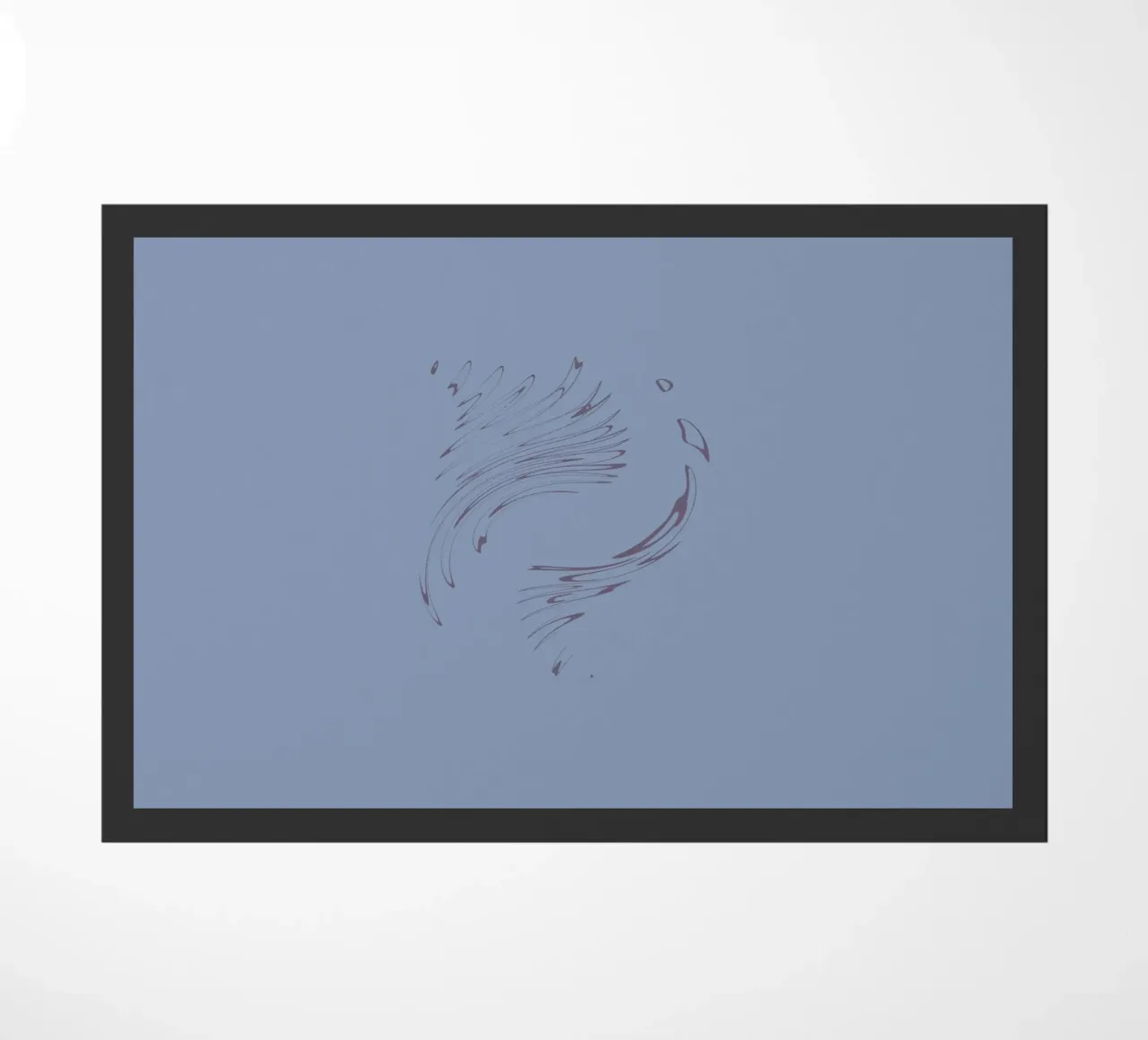 Abstract dynamic circular pattern in blue tones doormat by Something for you