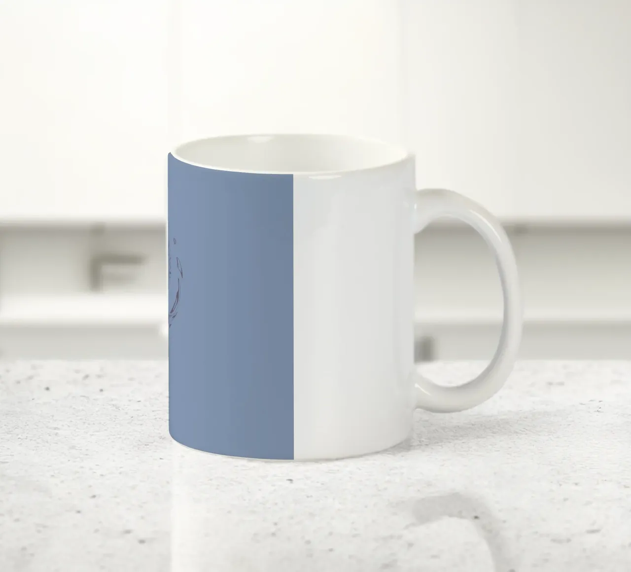 Abstract dynamic circular pattern in blue tones ceramic mug by Something for you