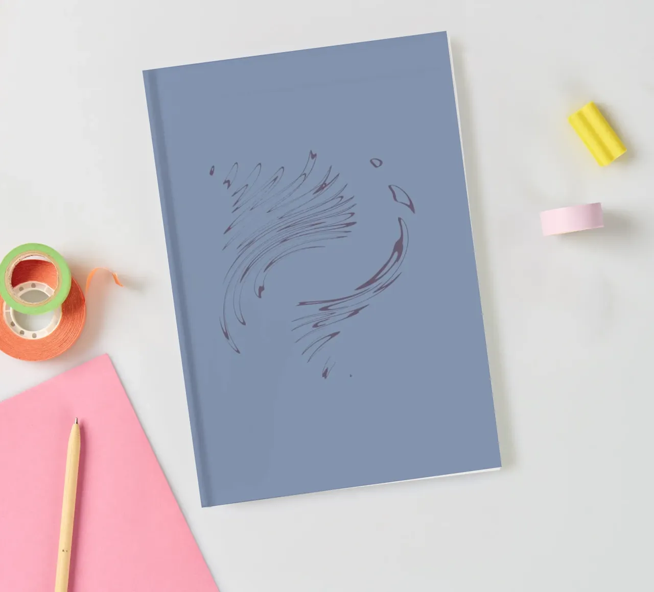 Abstract dynamic circular pattern in blue tones notebook by Something for you