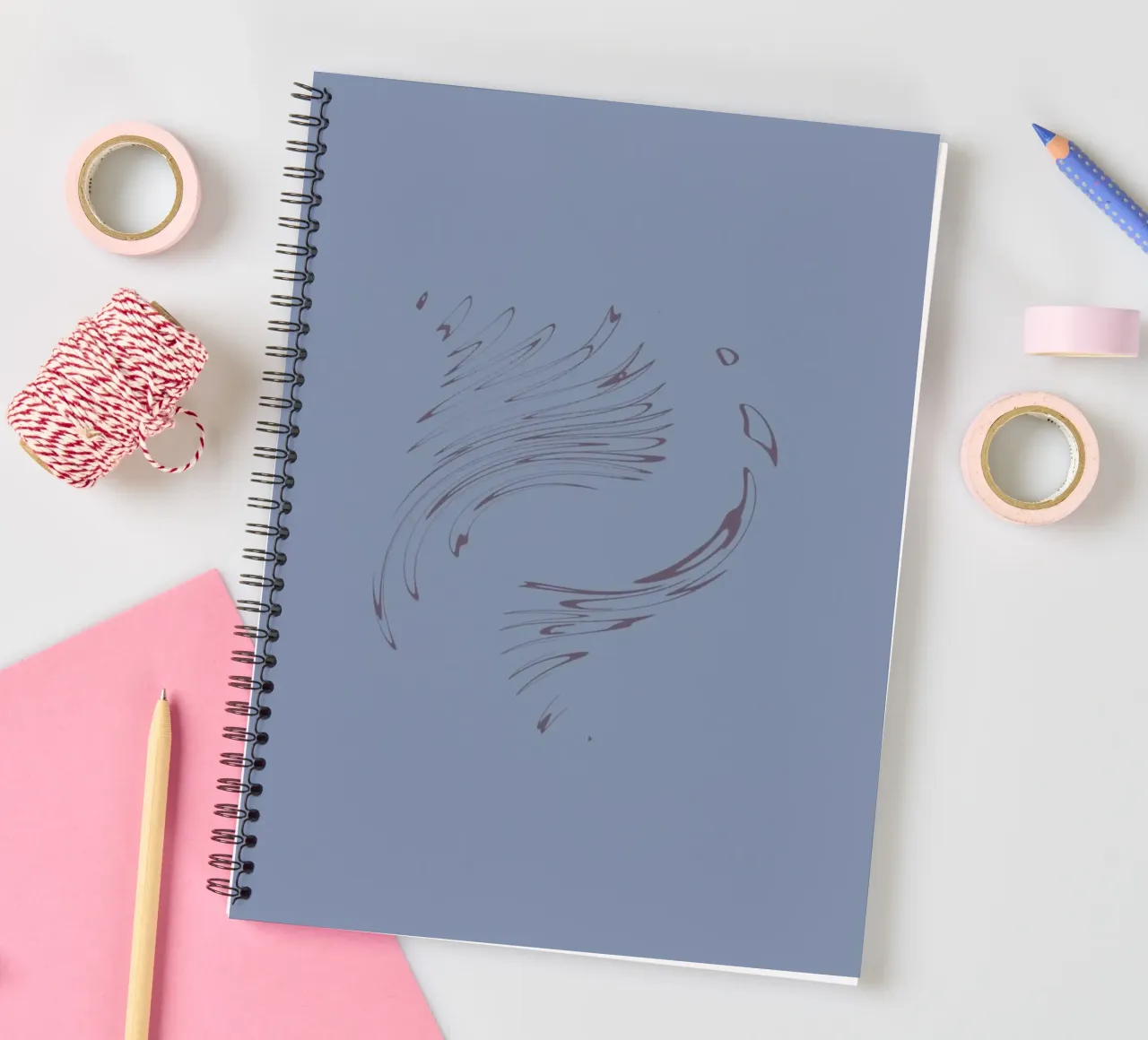 Abstract dynamic circular pattern in blue tones spiral notebook by Something for you