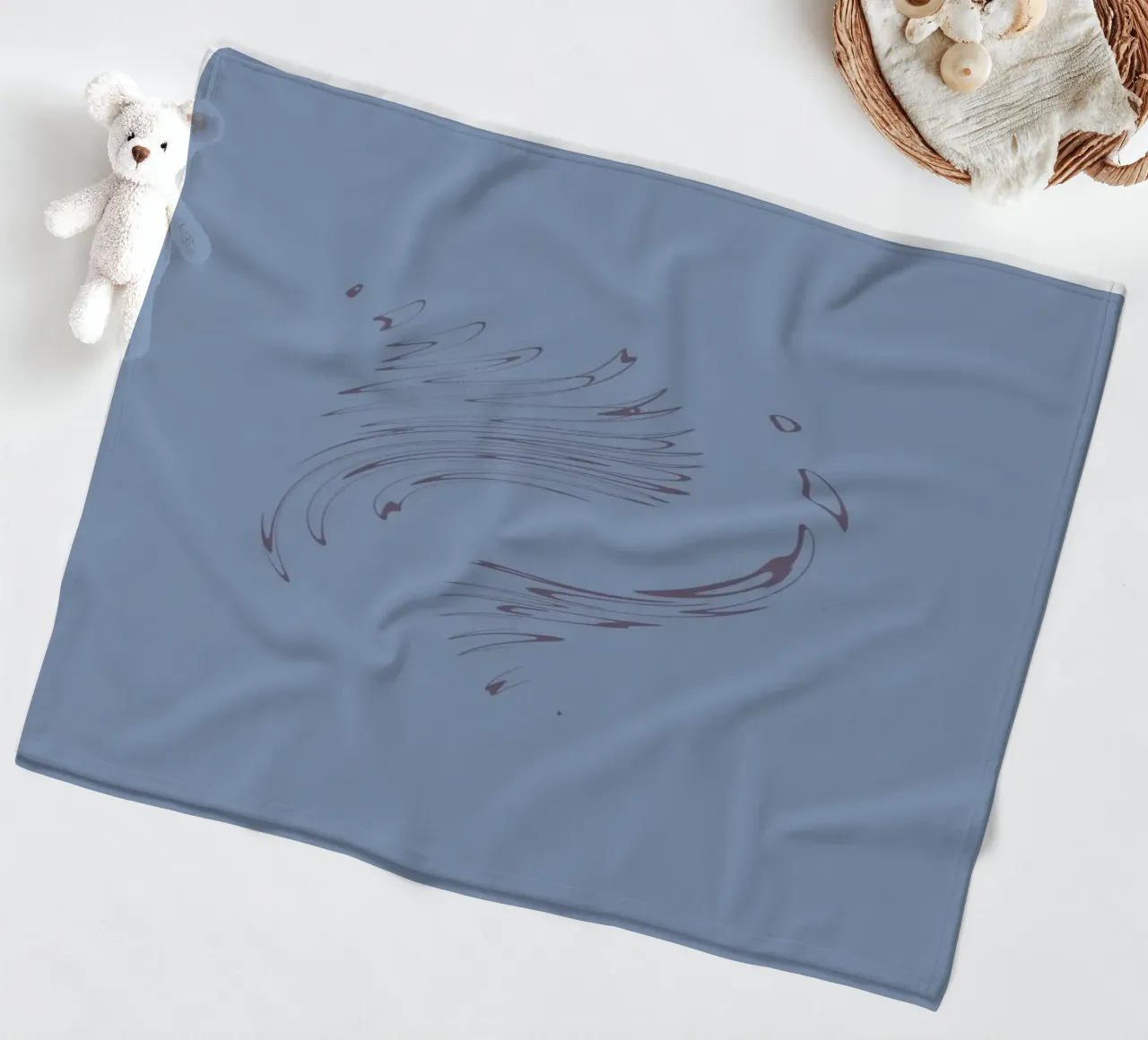 Abstract dynamic circular pattern in blue tones fleece blanket by Something for you