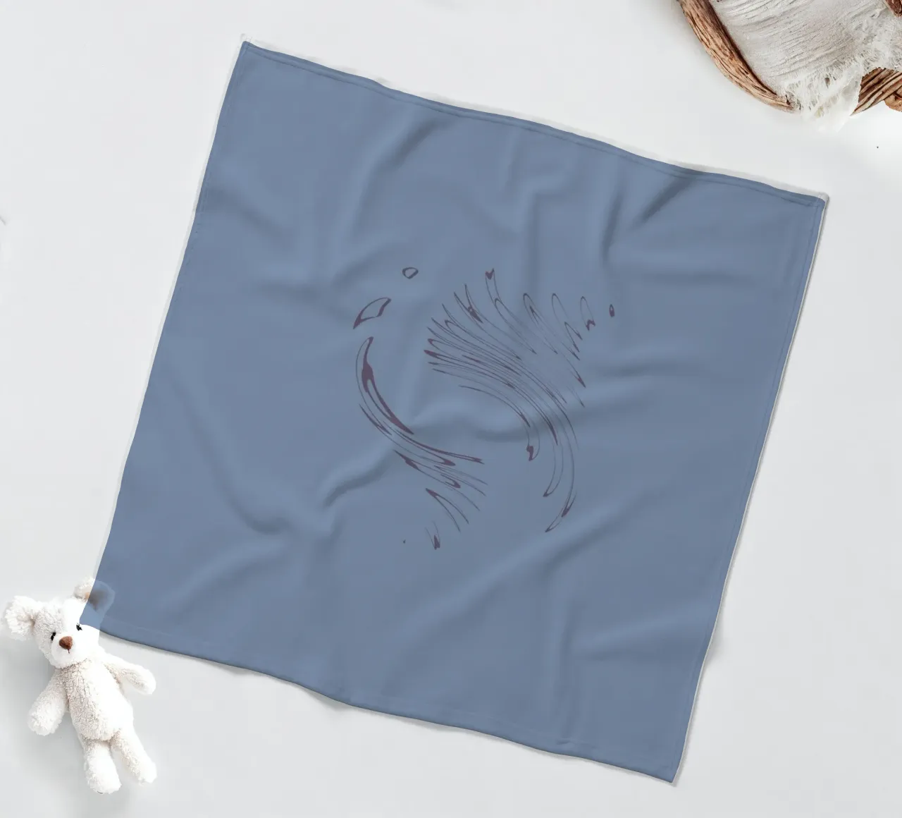 Abstract dynamic circular pattern in blue tones fleece blanket by Something for you