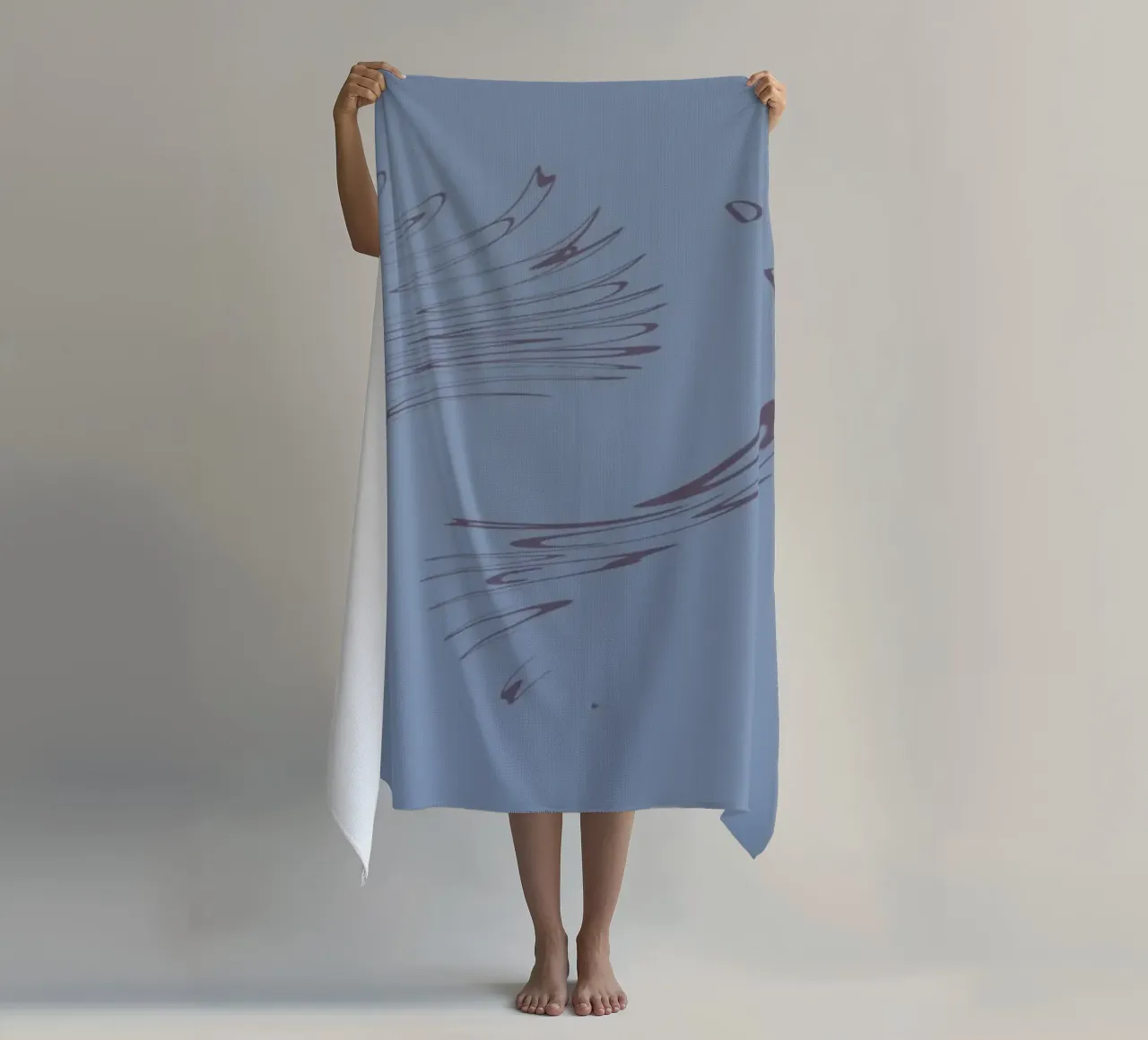 Abstract dynamic circular pattern in blue tones beach towel by Something for you