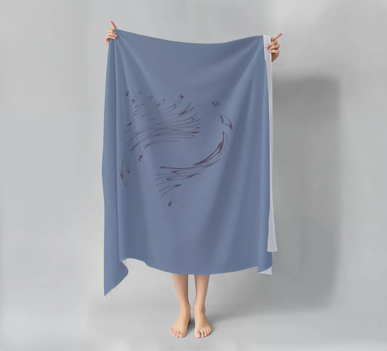 Abstract dynamic circular pattern in blue tones beach towel by Something for you