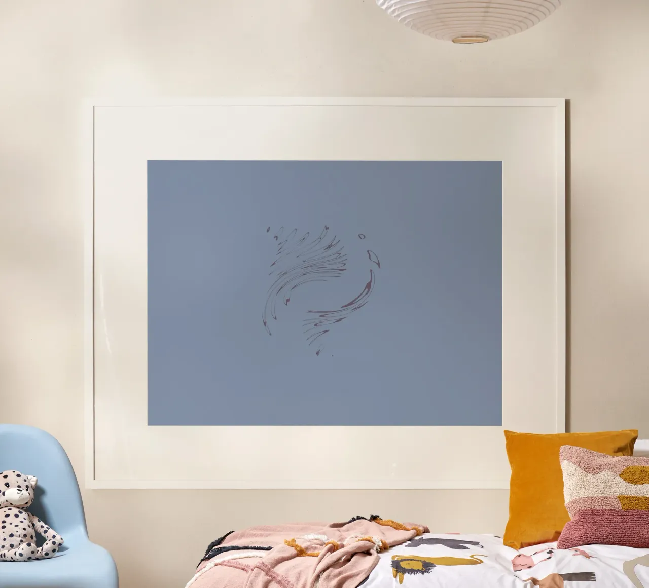 Abstract dynamic circular pattern in blue tones hahnemühle by Something for you