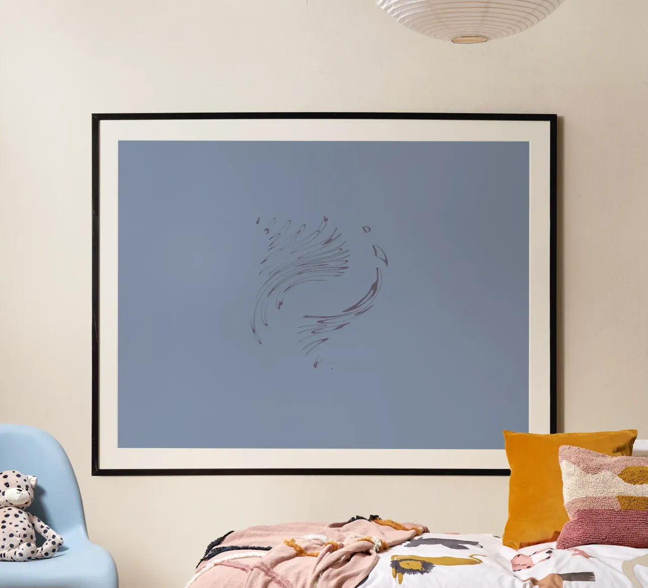 Abstract dynamic circular pattern in blue tones hahnemühle by Something for you