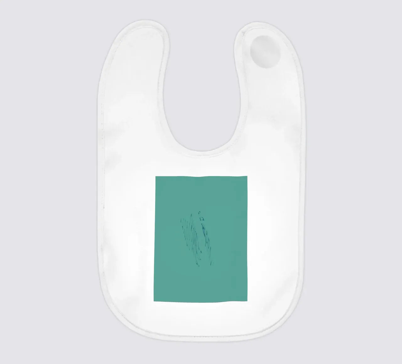 Abstract dynamic curved pattern in green and blue baby bib by Something for you