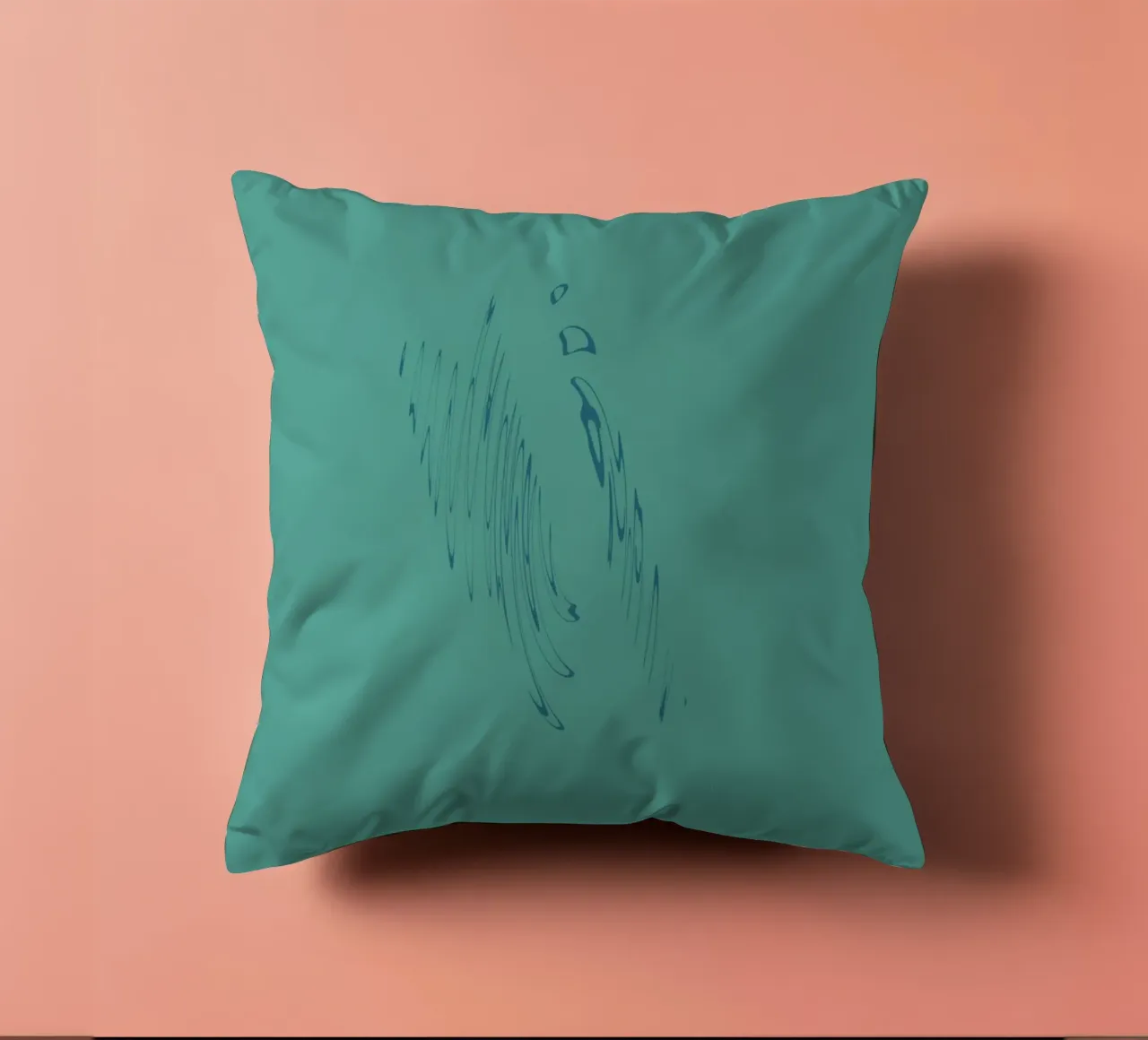 Abstract dynamic curved pattern in green and blue decorative cushion by Something for you