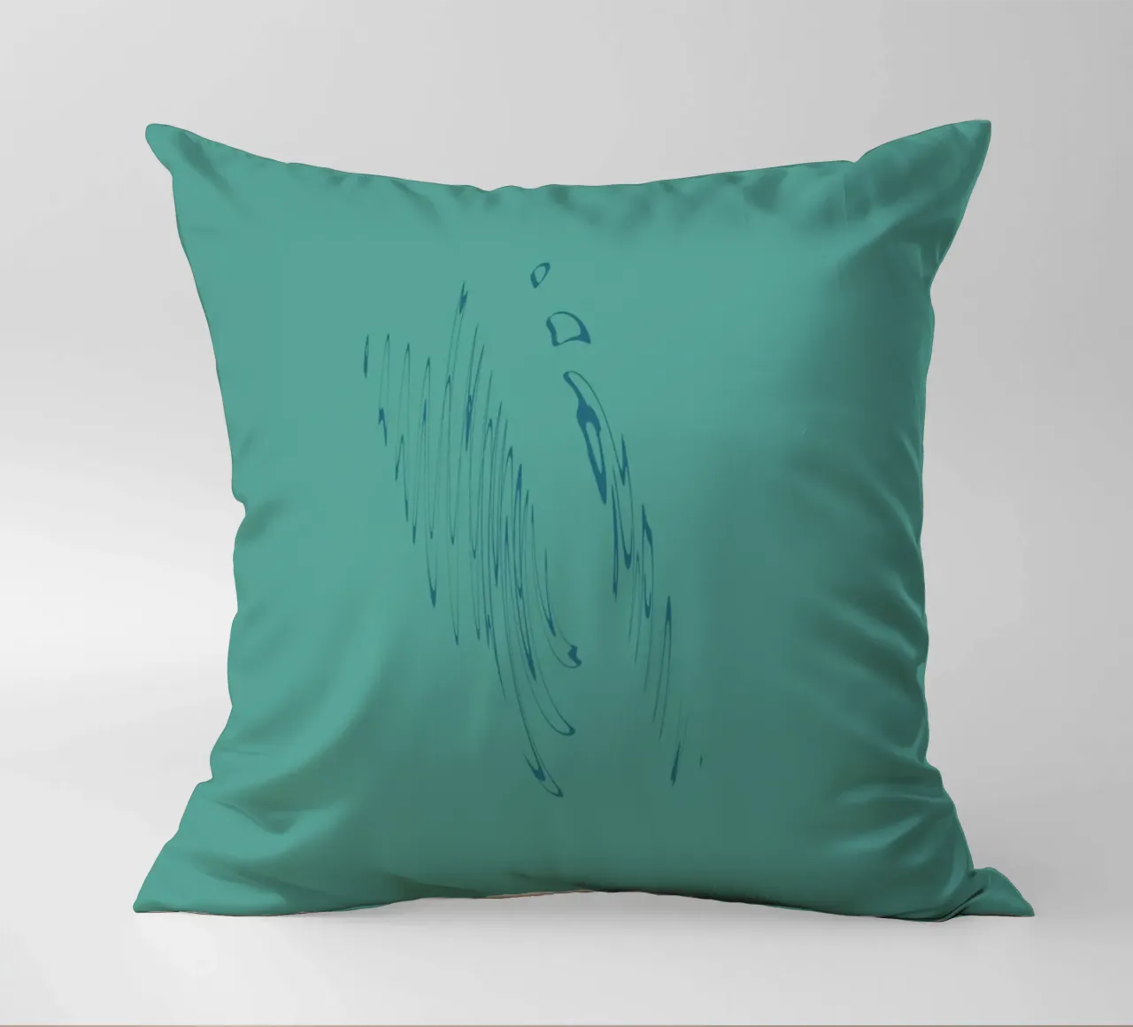 Abstract dynamic curved pattern in green and blue decorative cushion by Something for you