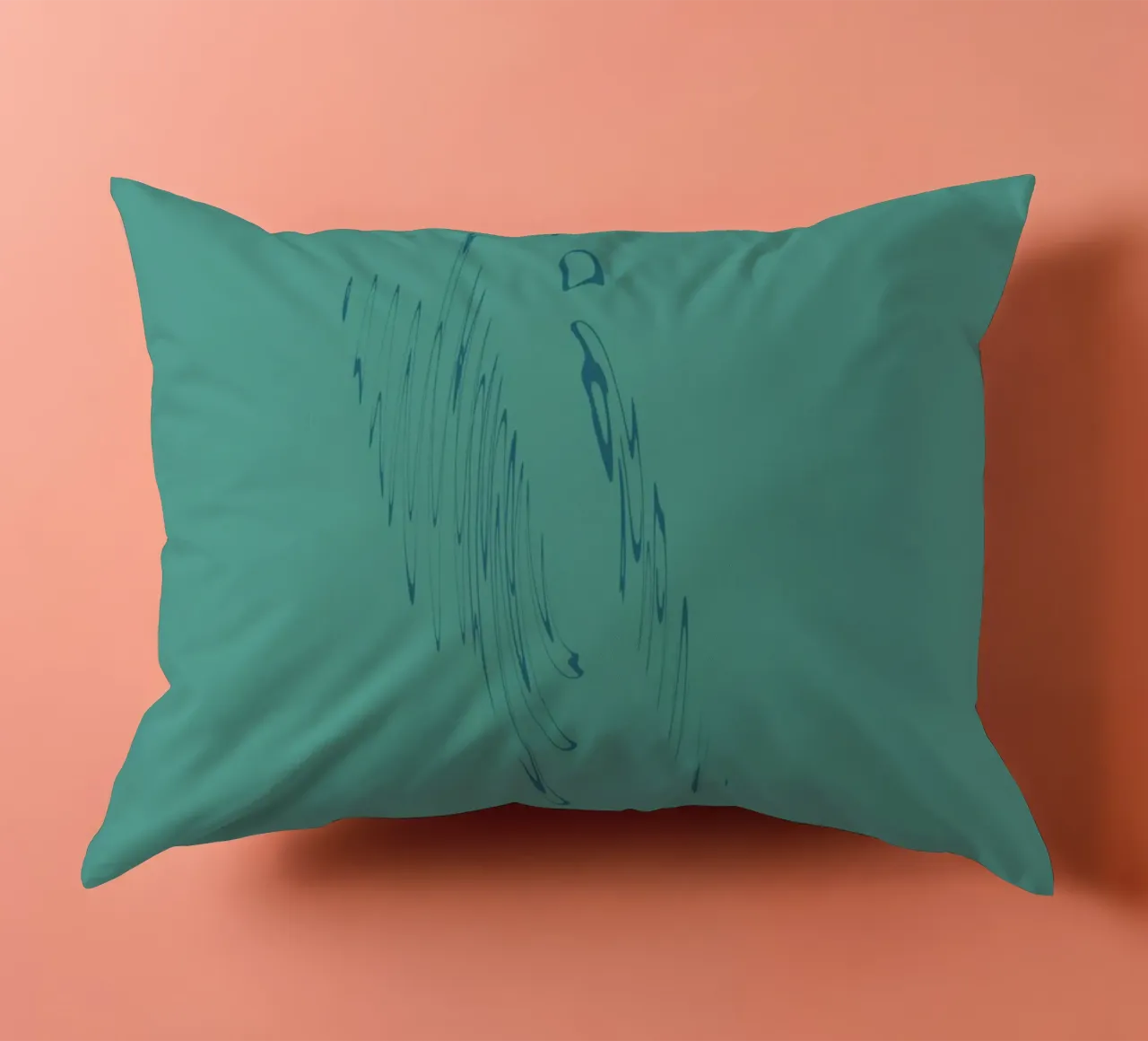 Abstract dynamic curved pattern in green and blue decorative cushion by Something for you