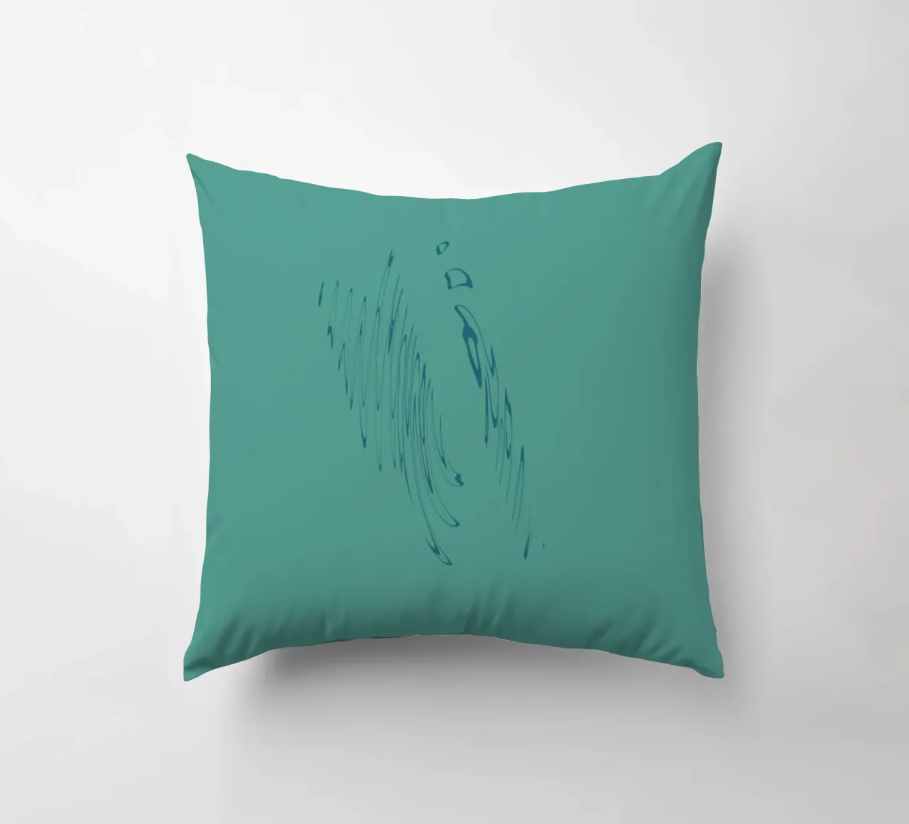 Abstract dynamic curved pattern in green and blue decorative cushion by Something for you