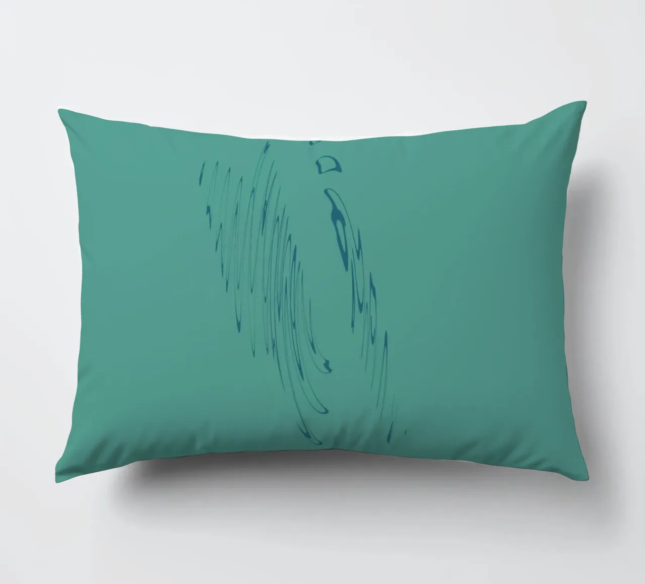 Abstract dynamic curved pattern in green and blue decorative cushion by Something for you