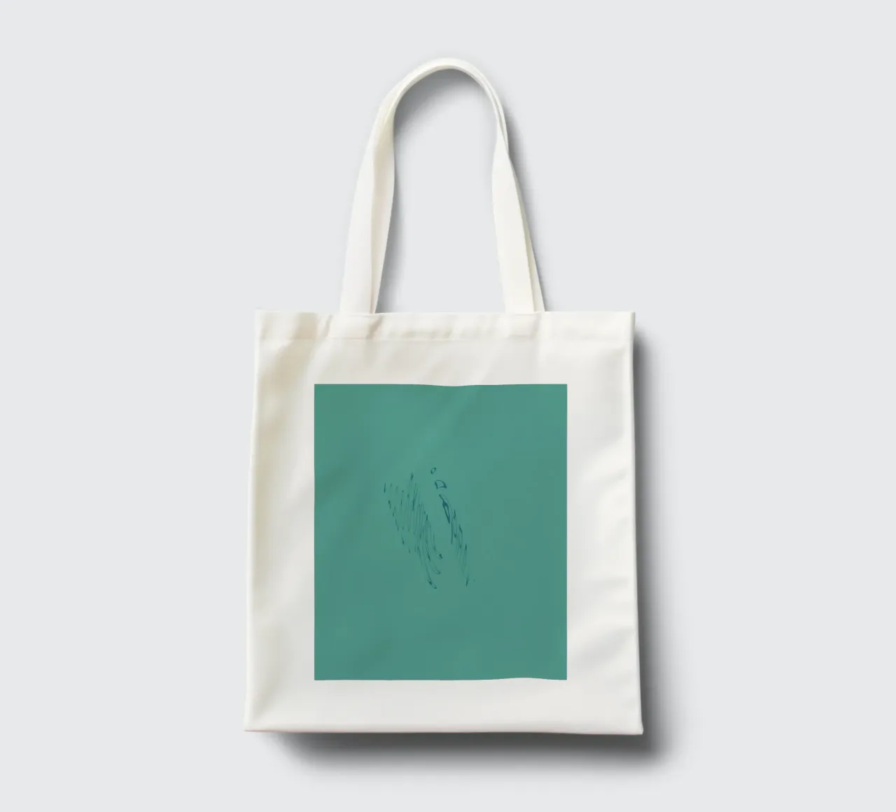 Abstract dynamic curved pattern in green and blue tote bag by Something for you