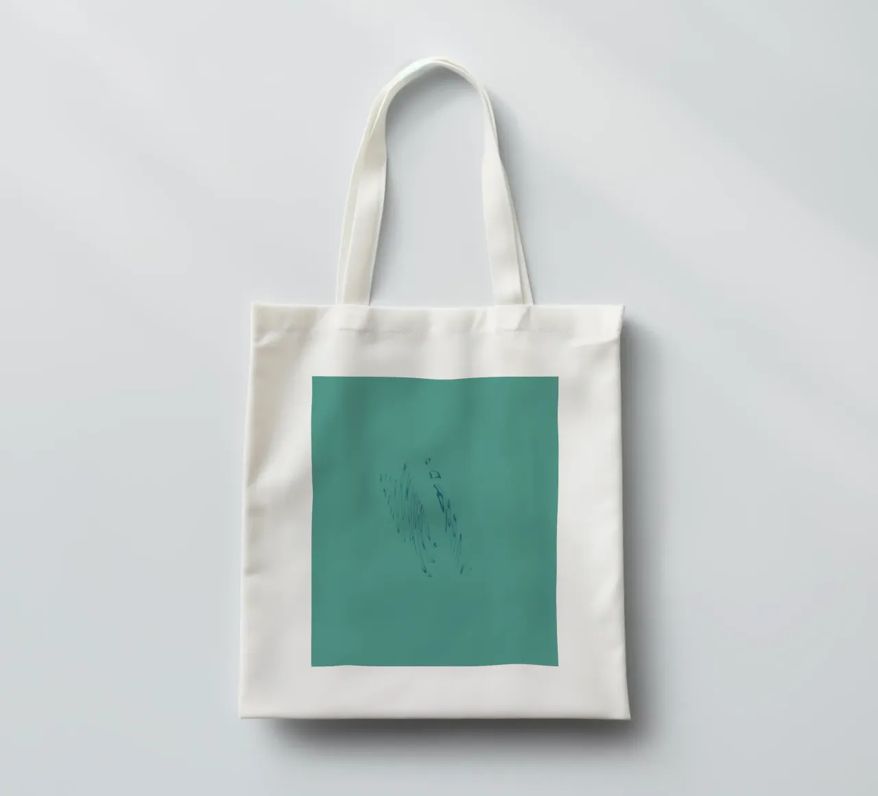Abstract dynamic curved pattern in green and blue tote bag by Something for you