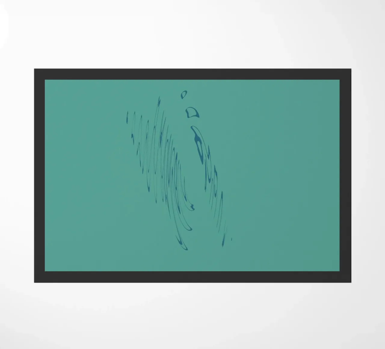 Abstract dynamic curved pattern in green and blue doormat by Something for you