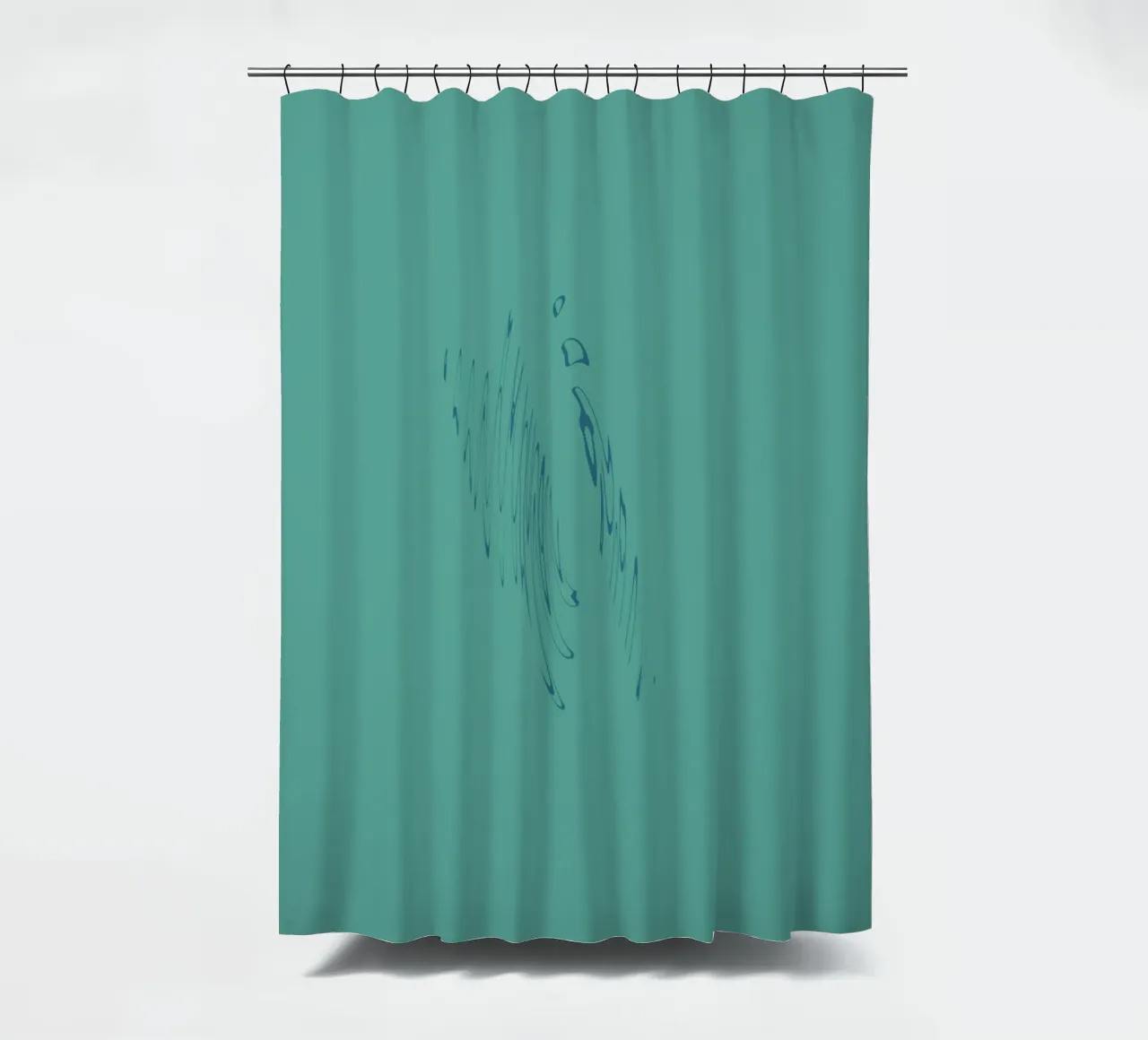 Abstract dynamic curved pattern in green and blue shower curtain by Something for you