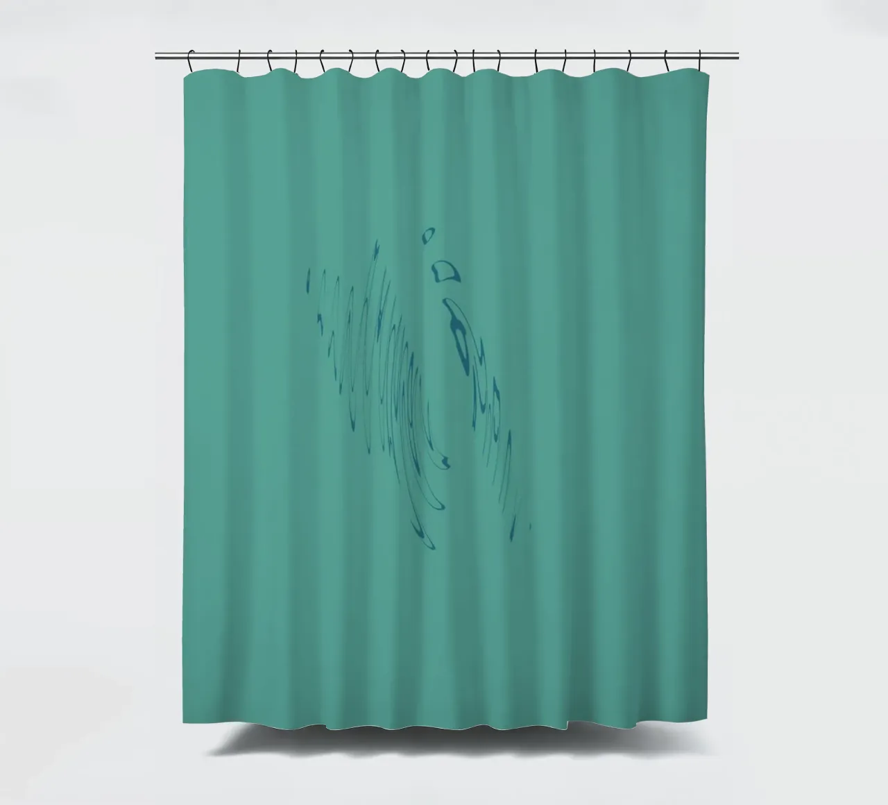 Abstract dynamic curved pattern in green and blue shower curtain by Something for you