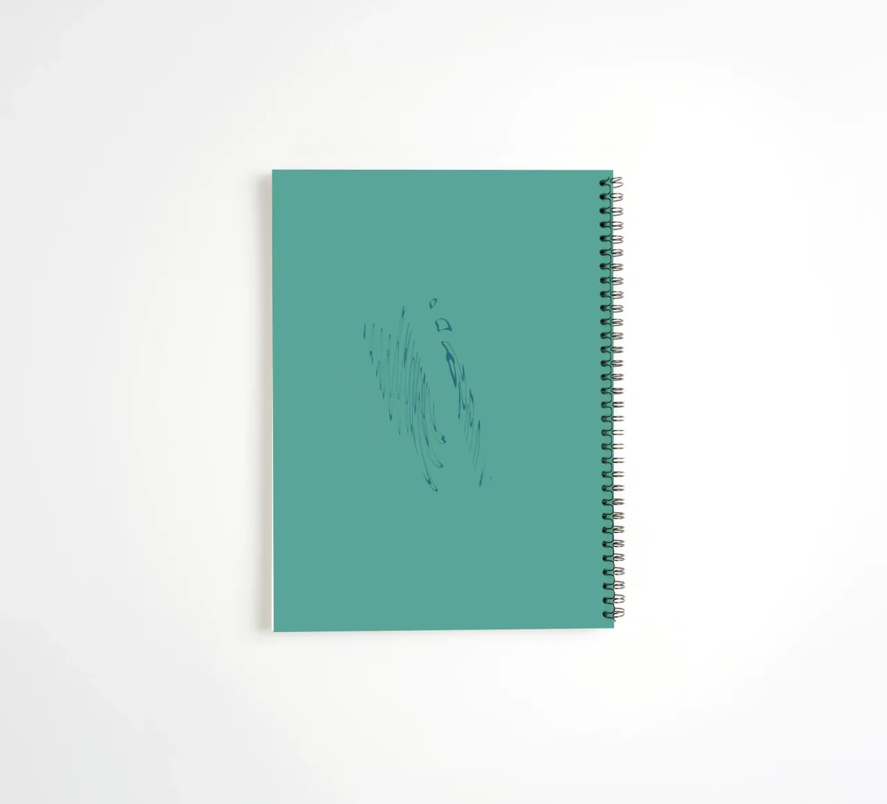 Abstract dynamic curved pattern in green and blue spiral notebook by Something for you