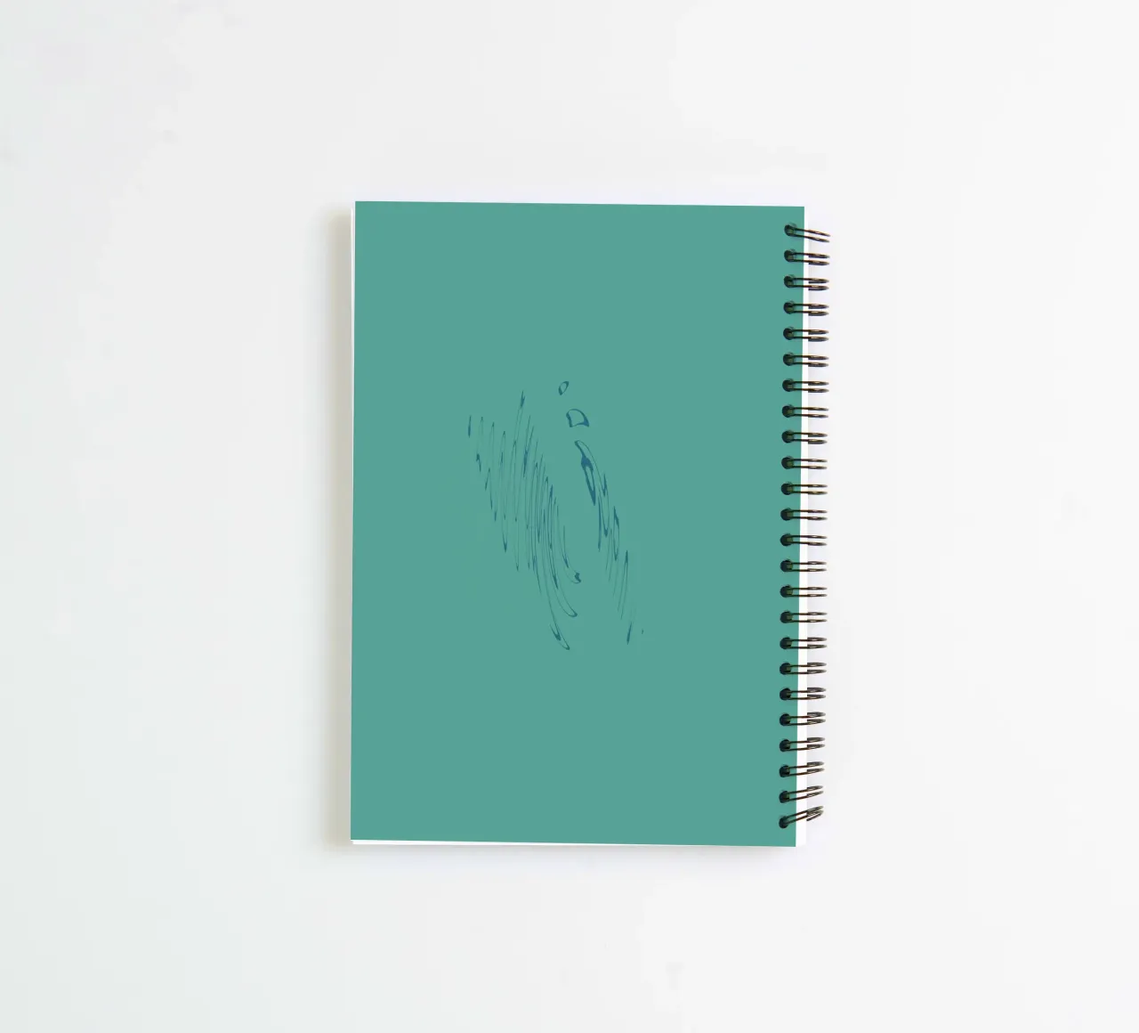 Abstract dynamic curved pattern in green and blue spiral notebook by Something for you