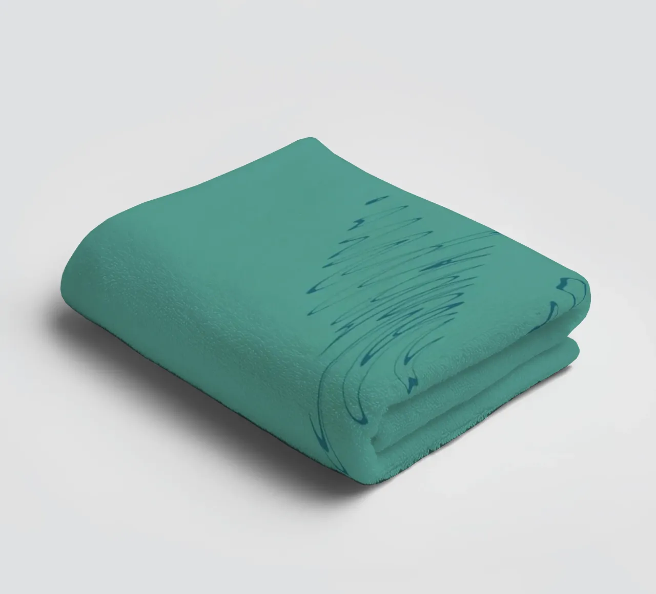 Abstract dynamic curved pattern in green and blue towel by Something for you