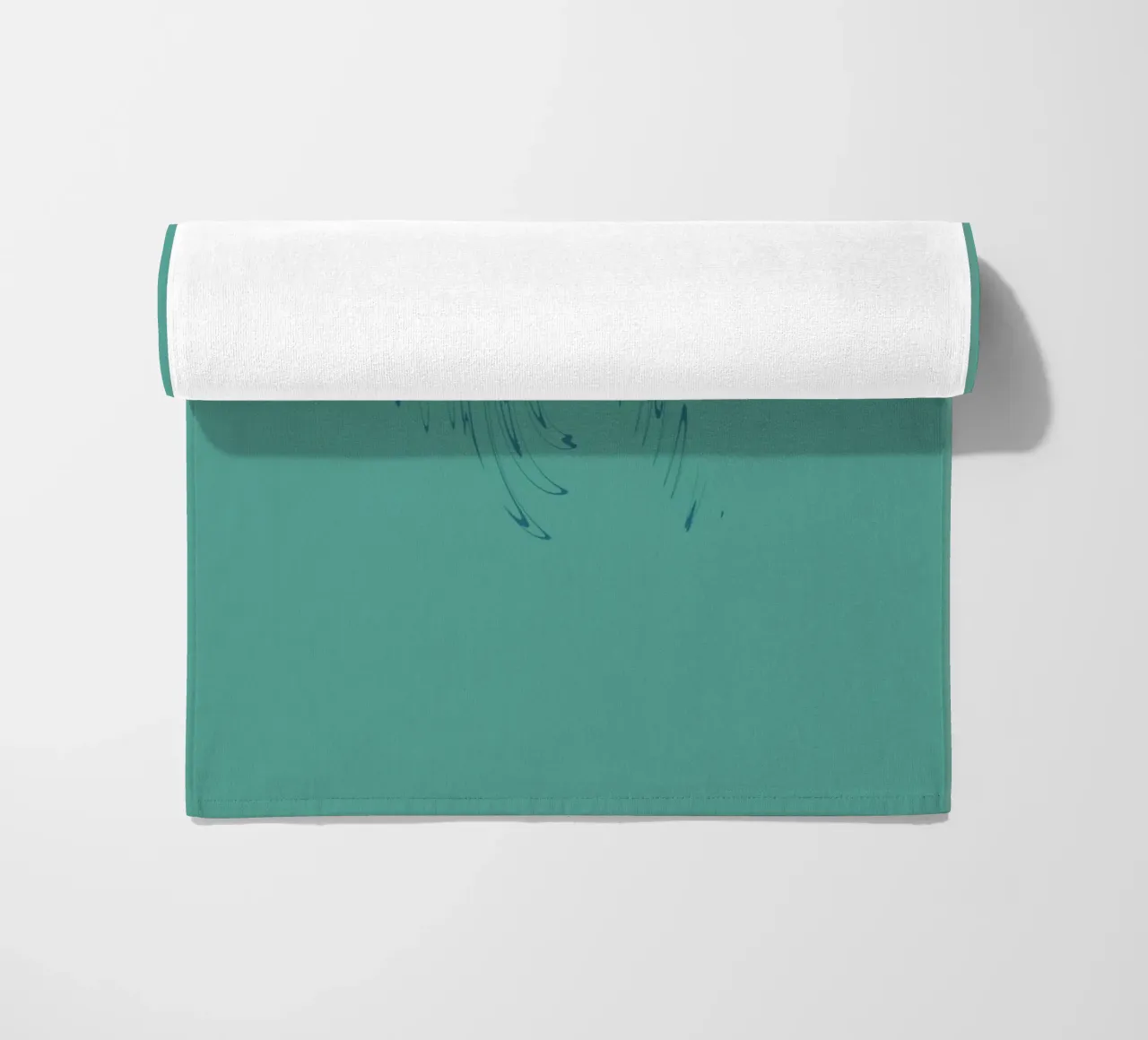 Abstract dynamic curved pattern in green and blue beach towel by Something for you