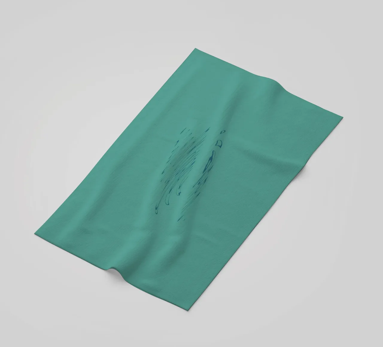 Abstract dynamic curved pattern in green and blue beach towel by Something for you