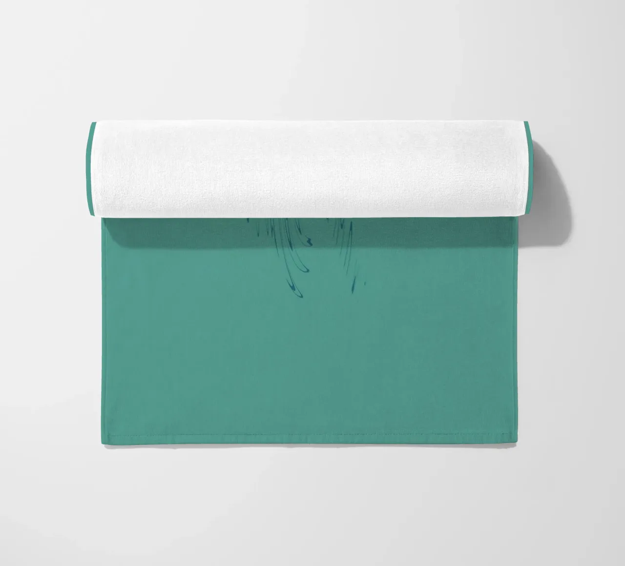 Abstract dynamic curved pattern in green and blue beach towel by Something for you