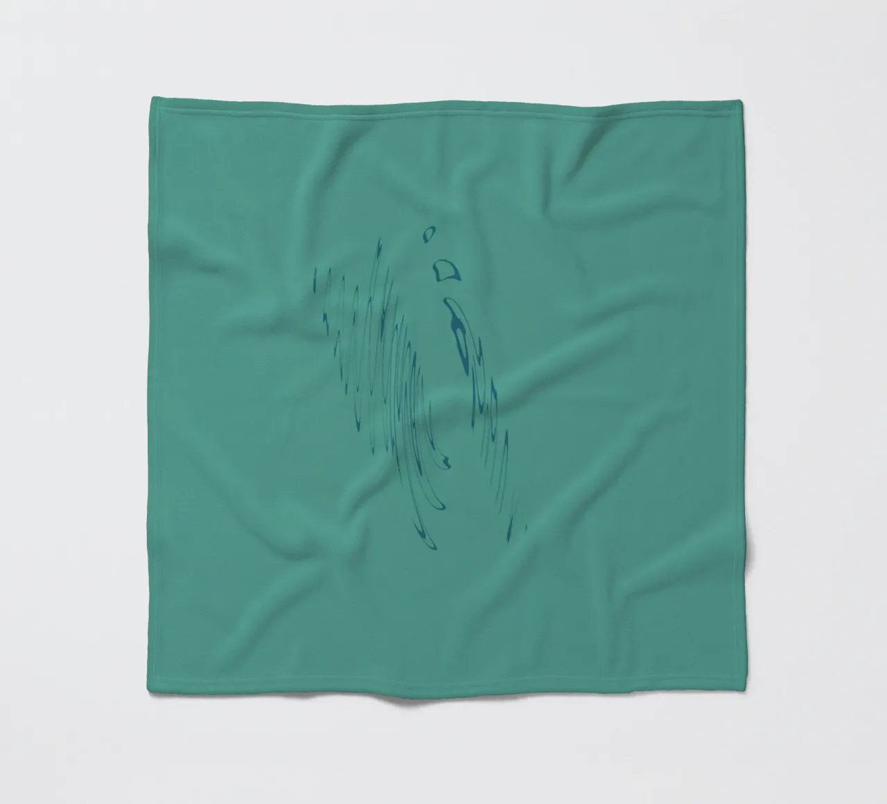 Abstract dynamic curved pattern in green and blue fleece blanket by Something for you