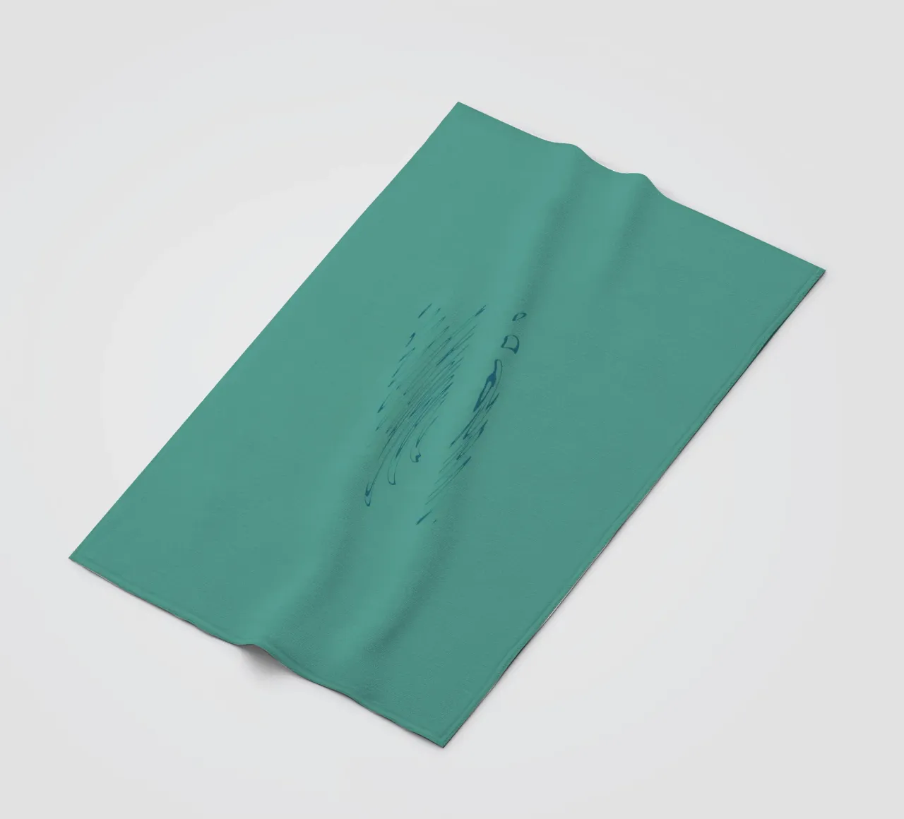 Abstract dynamic curved pattern in green and blue fleece blanket by Something for you