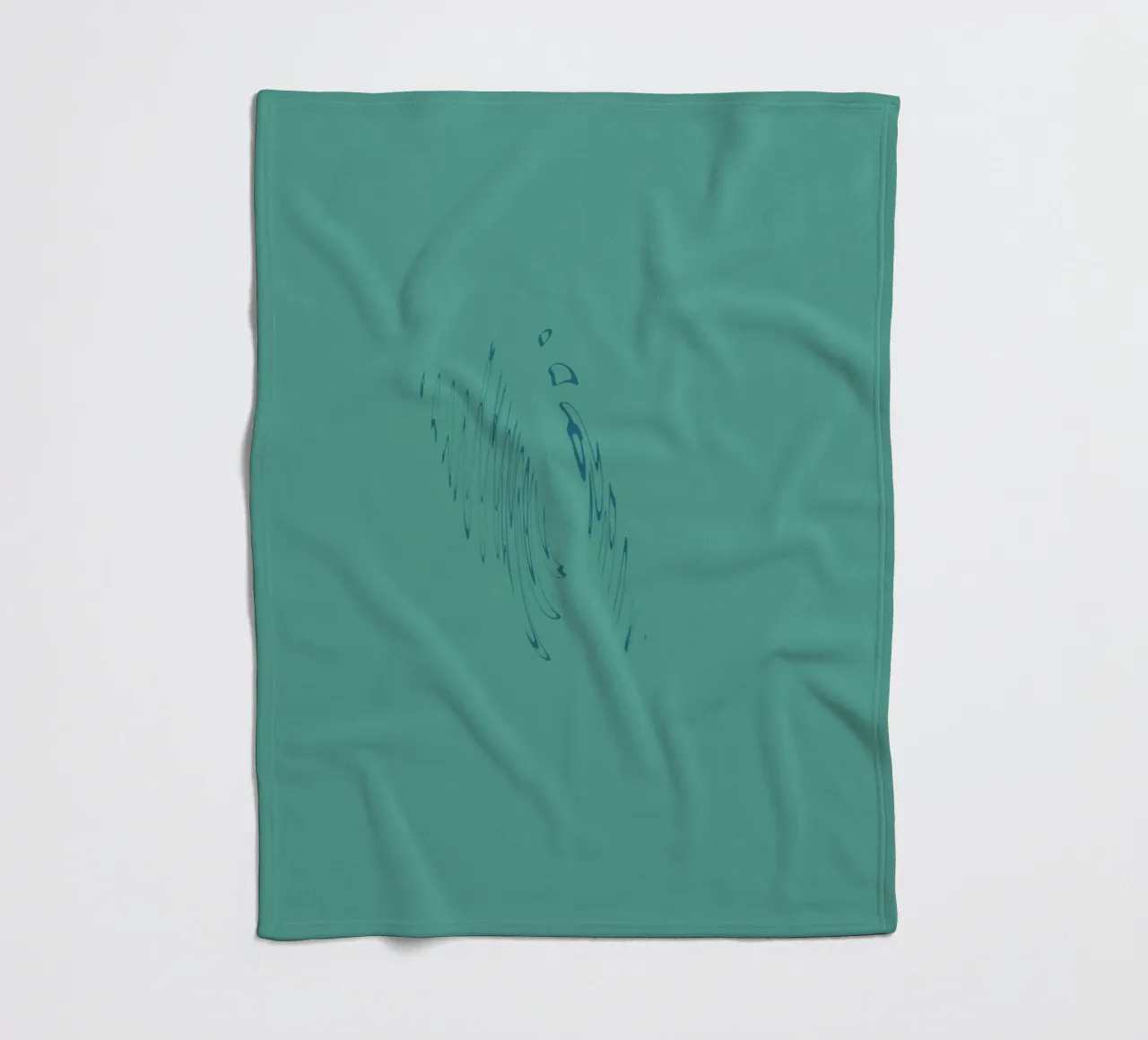 Abstract dynamic curved pattern in green and blue fleece blanket by Something for you