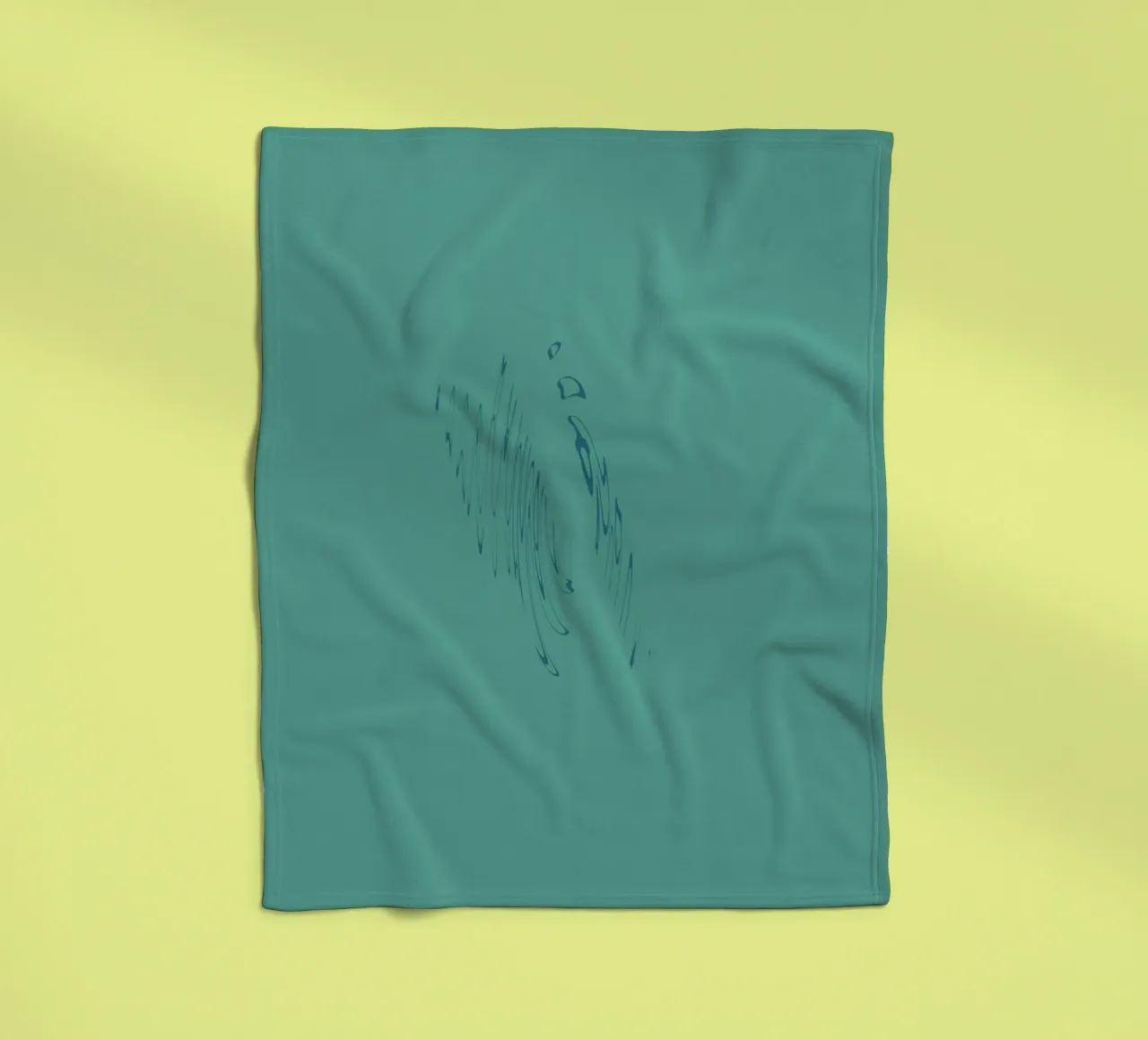 Abstract dynamic curved pattern in green and blue fleece blanket by Something for you