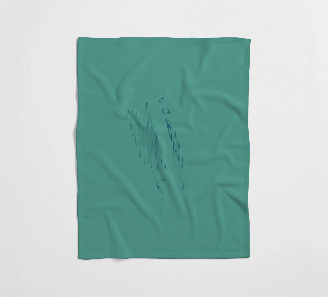 Abstract dynamic curved pattern in green and blue fleece blanket by Something for you