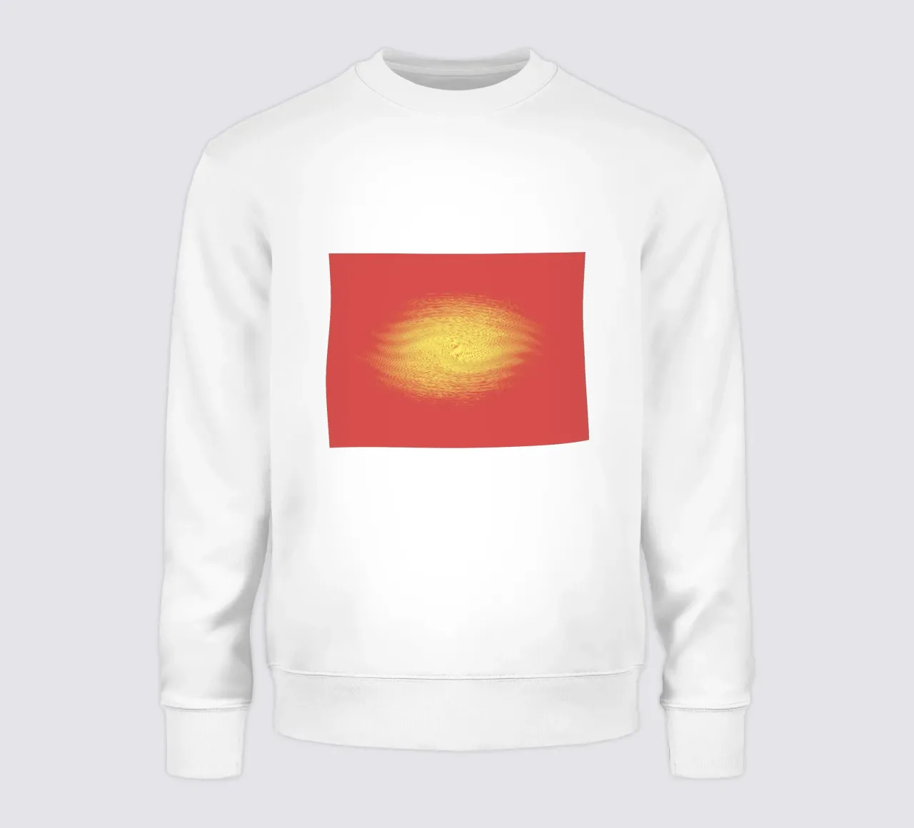 Abstract dynamic pattern in red and yellow sweatshirt by Something for you