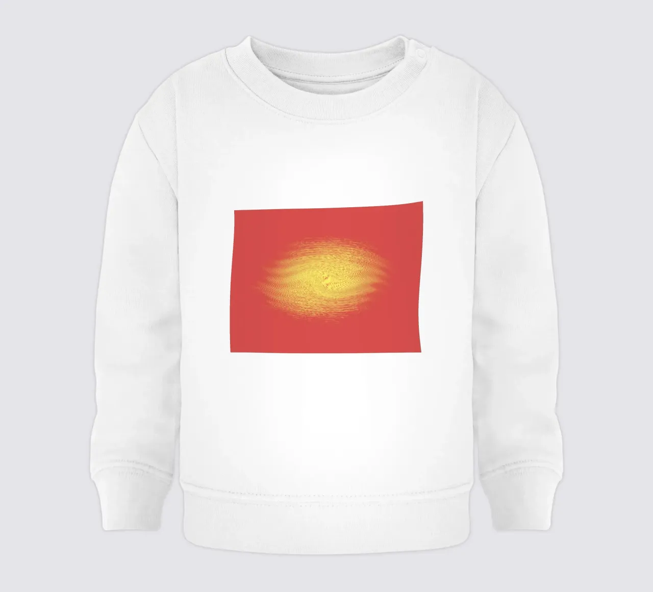 Abstract dynamic pattern in red and yellow baby sweatshirt by Something for you