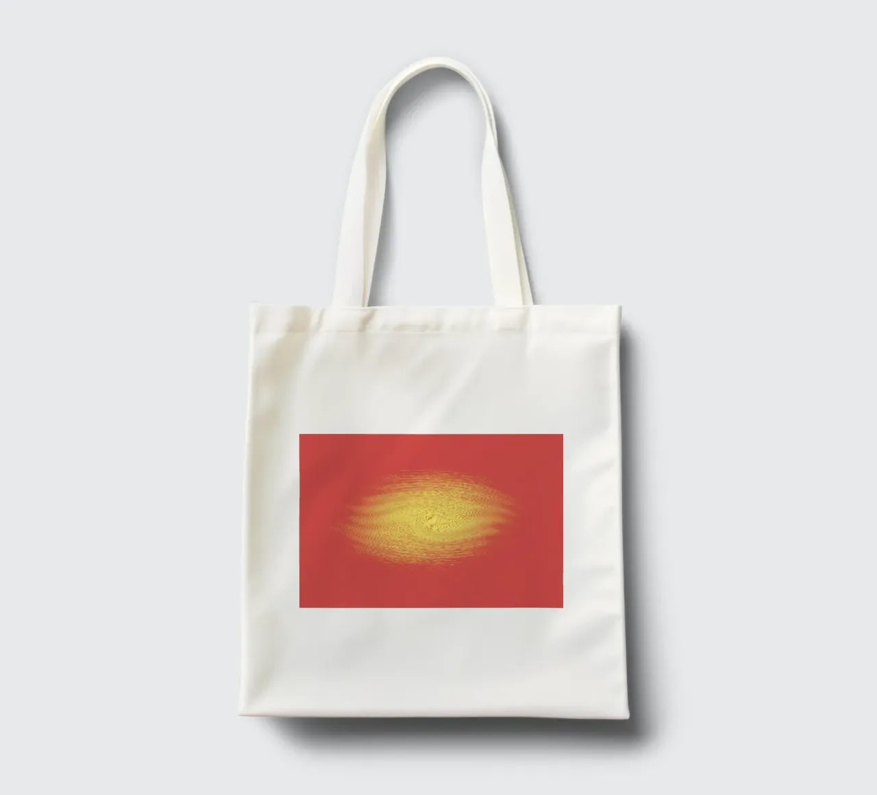 Abstract dynamic pattern in red and yellow tote bag by Something for you