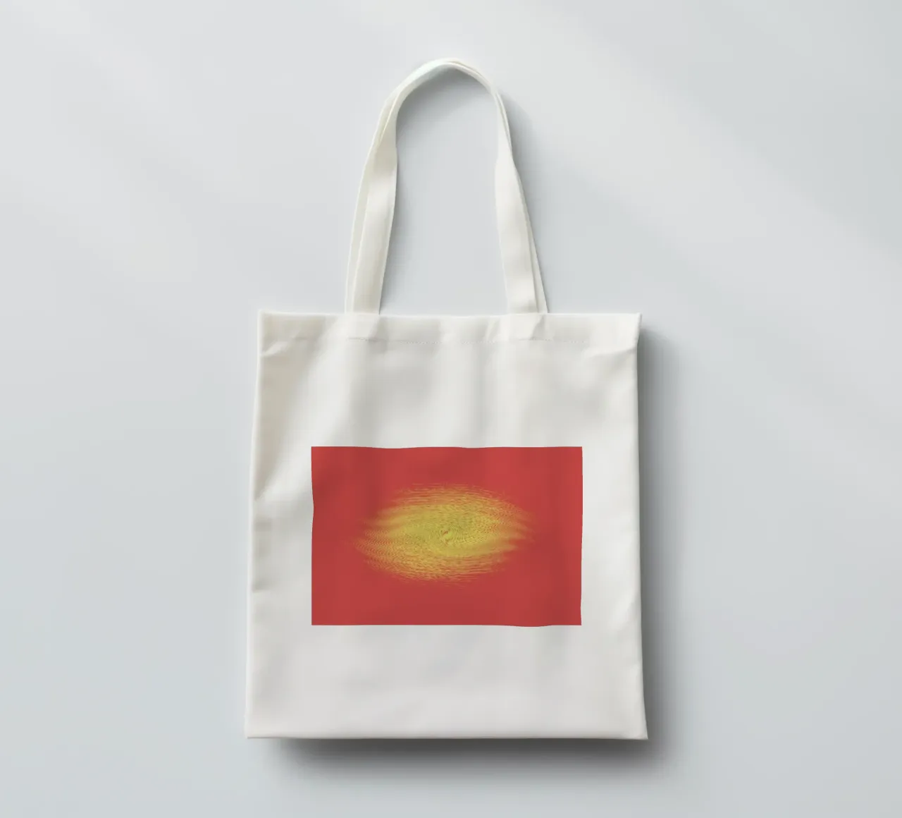 Abstract dynamic pattern in red and yellow tote bag by Something for you