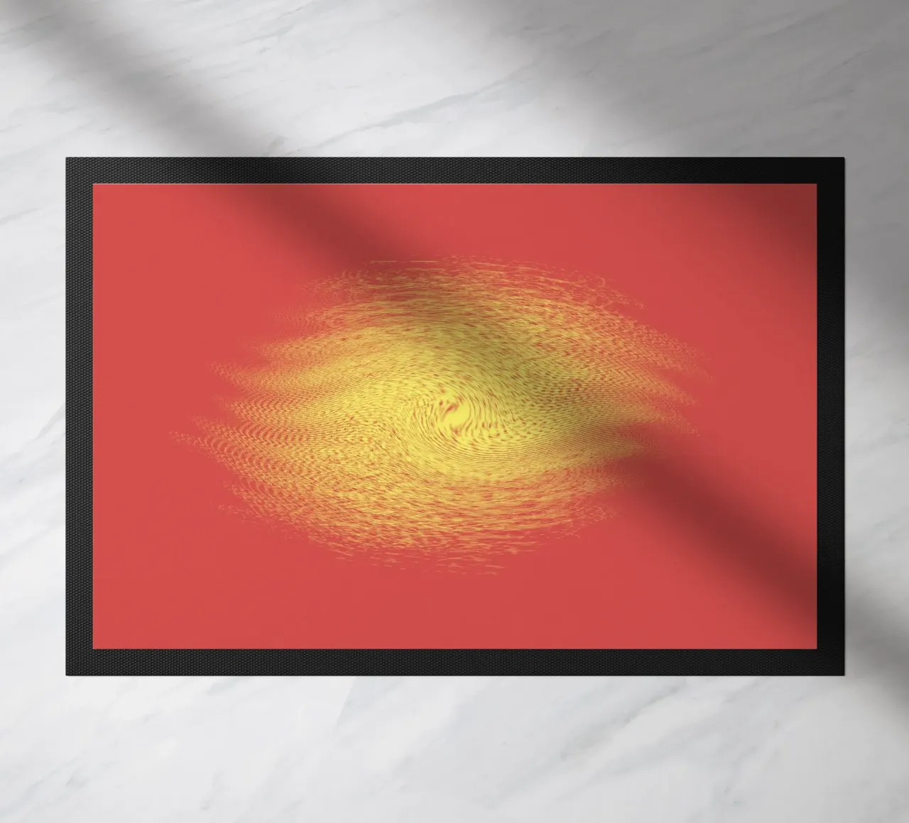 Abstract dynamic pattern in red and yellow doormat by Something for you