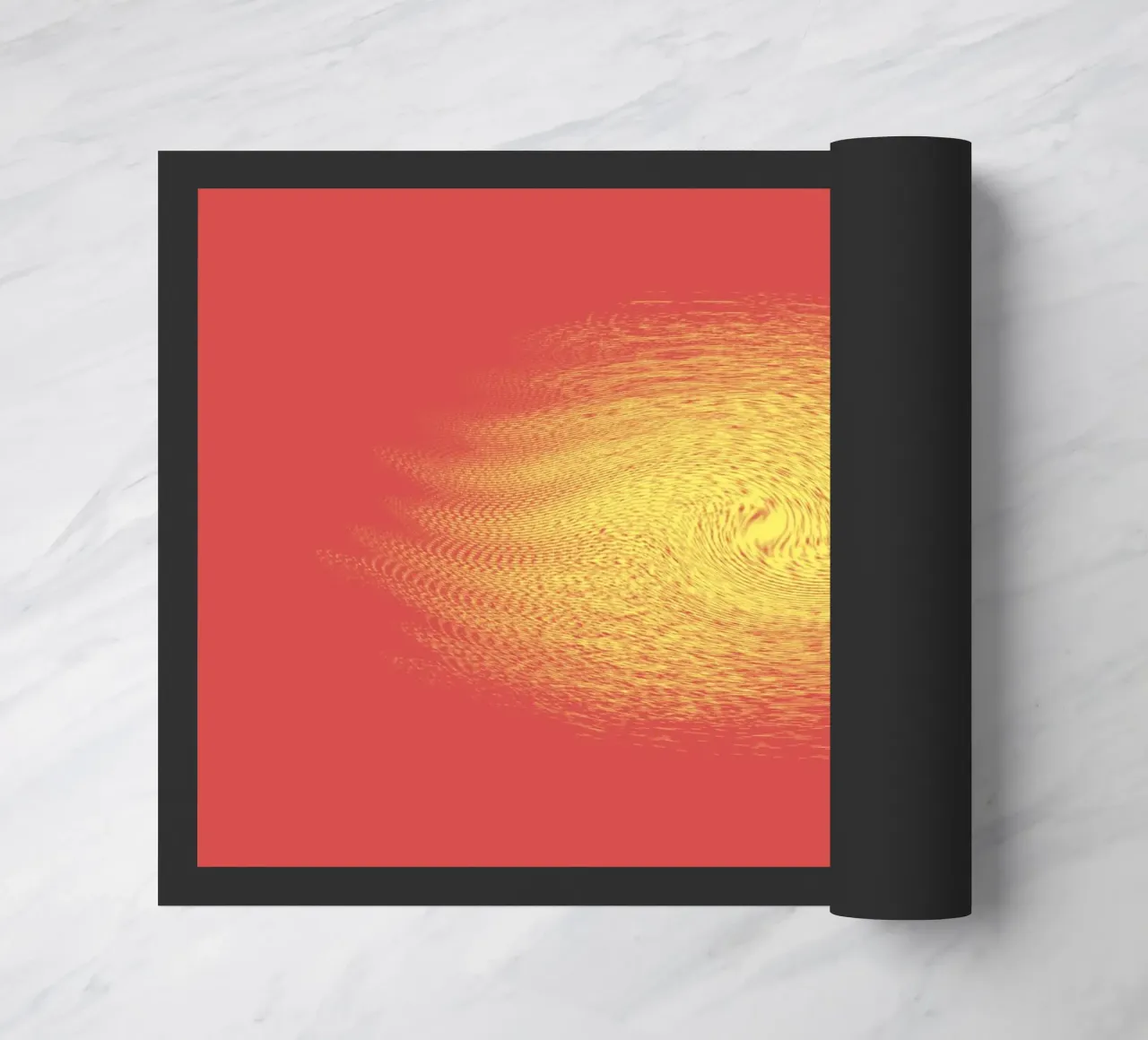 Abstract dynamic pattern in red and yellow doormat by Something for you