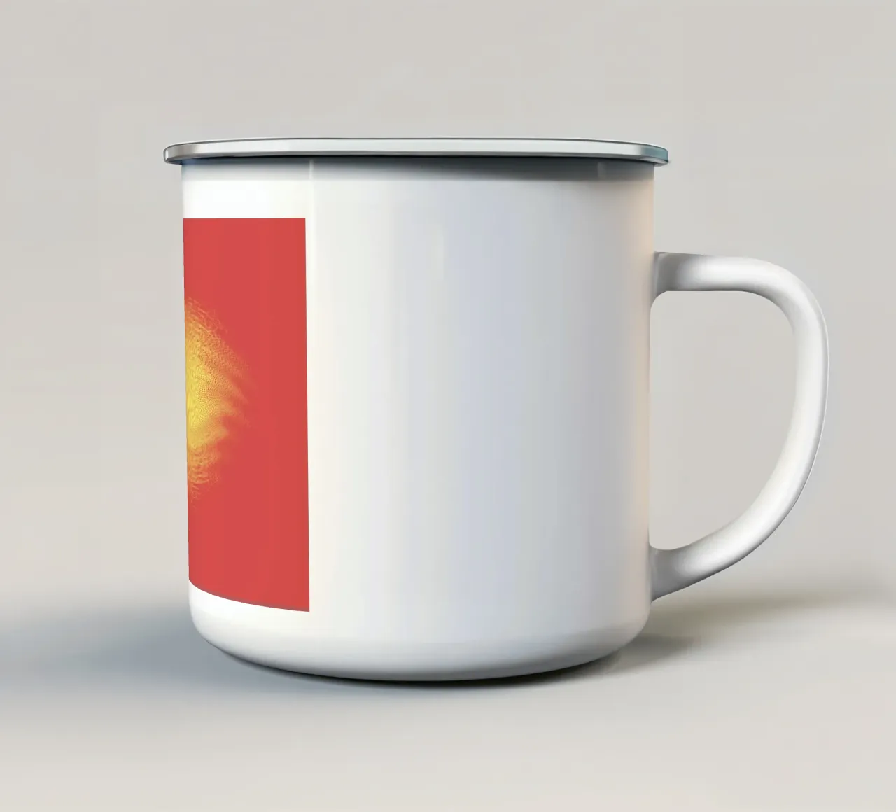 Motif dynamique abstrait en rouge et jaune mug en émail de Something for you