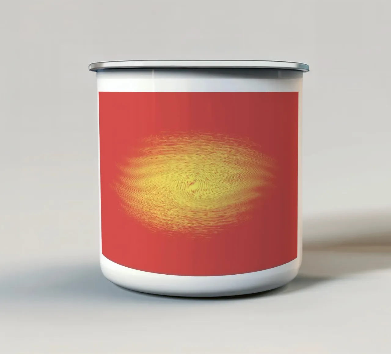 Motif dynamique abstrait en rouge et jaune mug en émail de Something for you