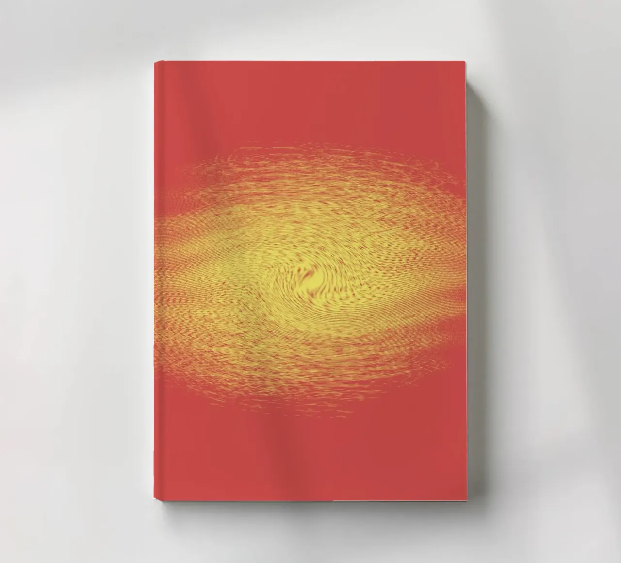 Abstract dynamic pattern in red and yellow notebook by Something for you