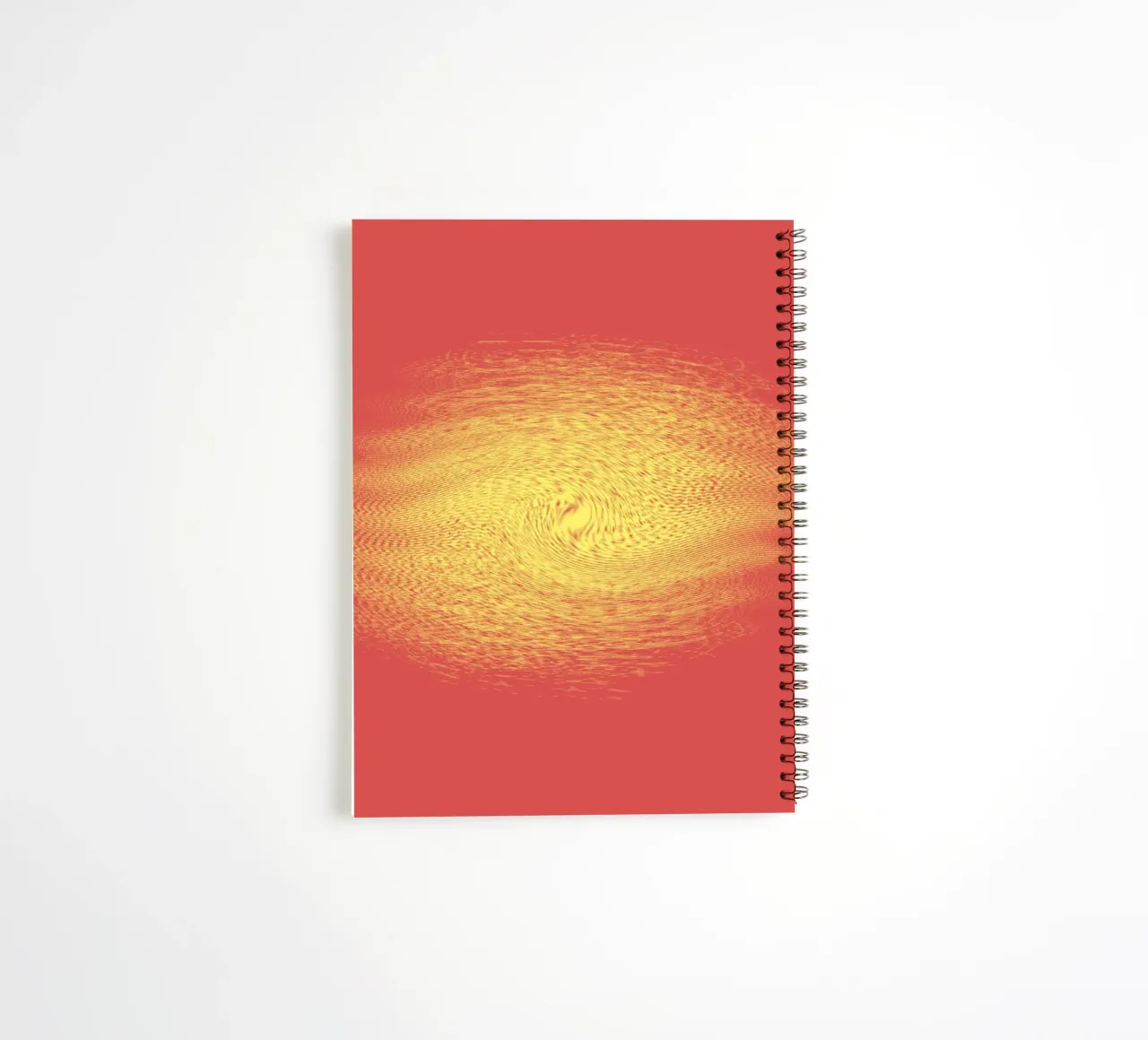 Abstract dynamic pattern in red and yellow spiral notebook by Something for you