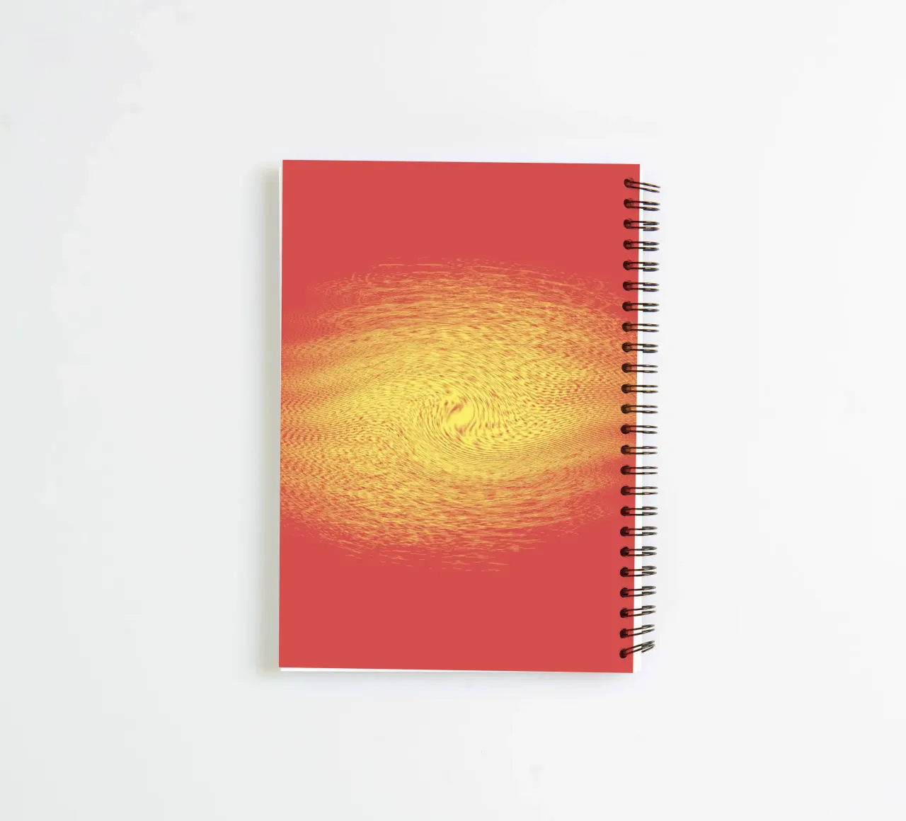Abstract dynamic pattern in red and yellow spiral notebook by Something for you