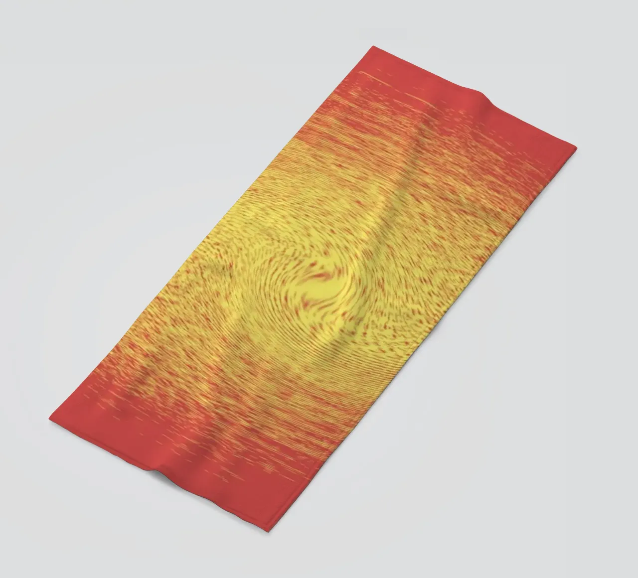 Abstract dynamic pattern in red and yellow beach towel by Something for you