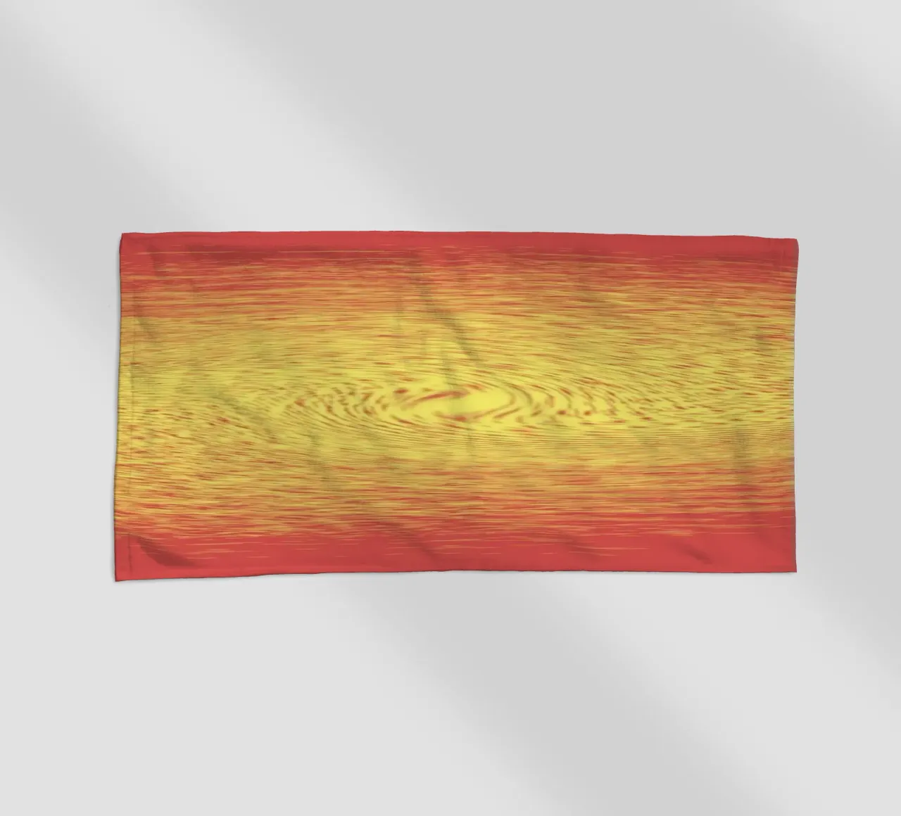 Abstract dynamic pattern in red and yellow beach towel by Something for you