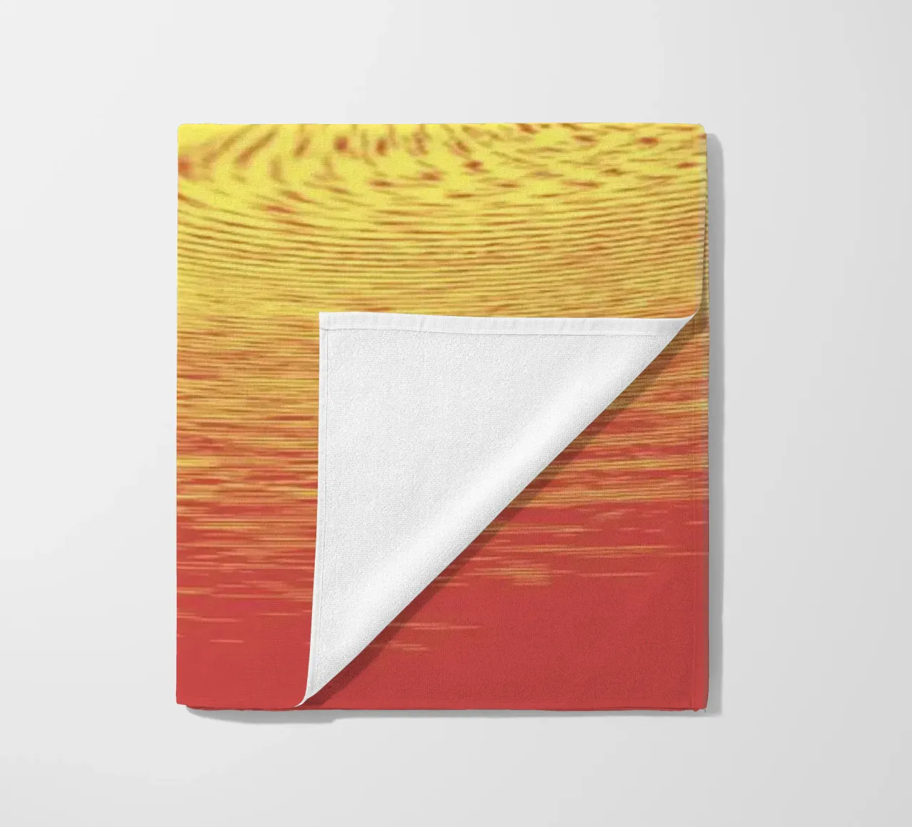 Abstract dynamic pattern in red and yellow beach towel by Something for you