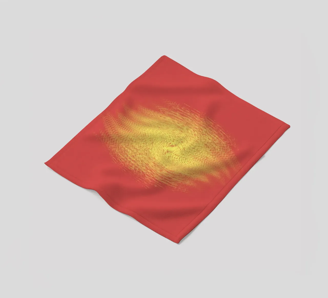Abstract dynamic pattern in red and yellow fleece blanket by Something for you