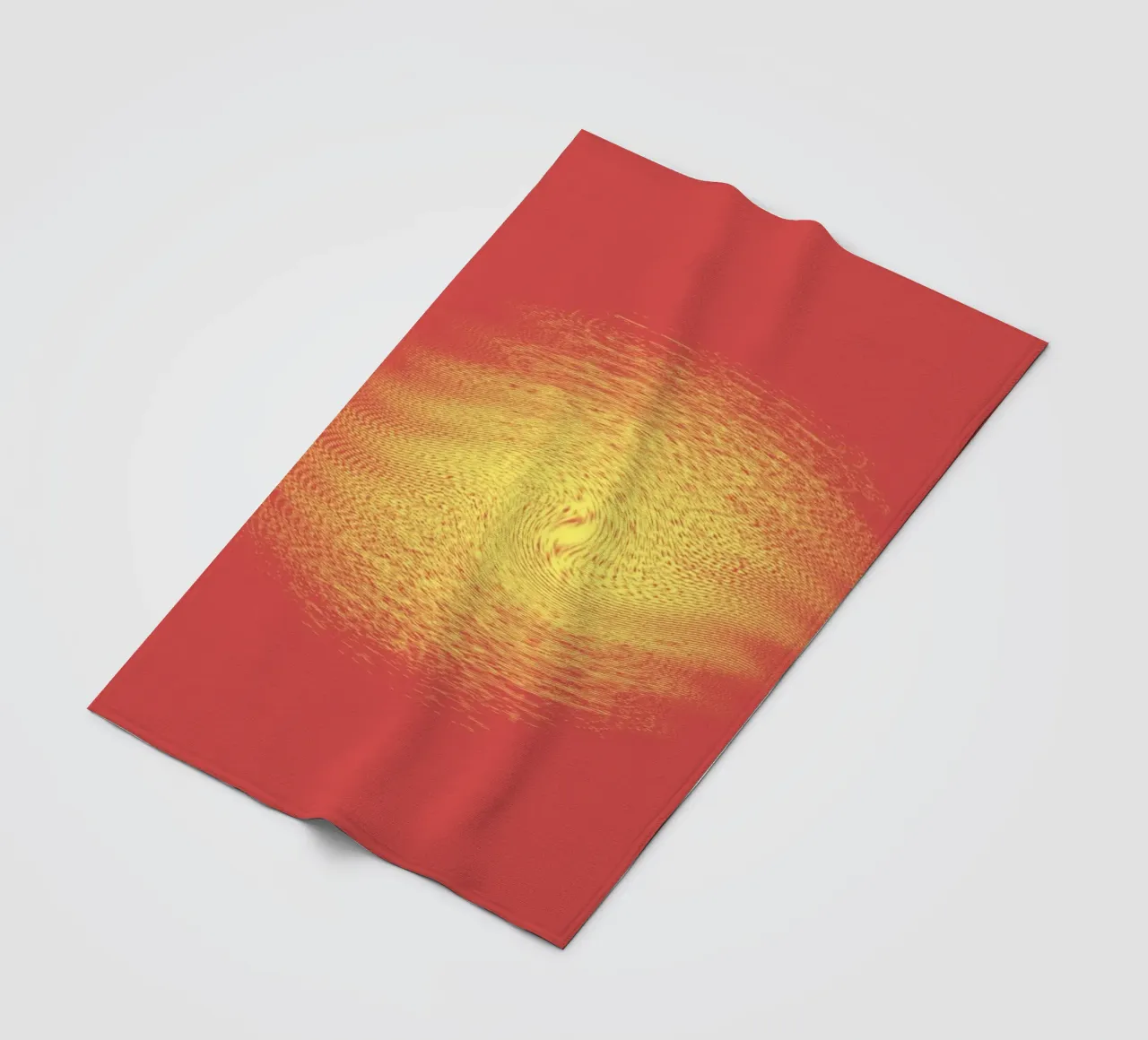 Abstract dynamic pattern in red and yellow fleece blanket by Something for you