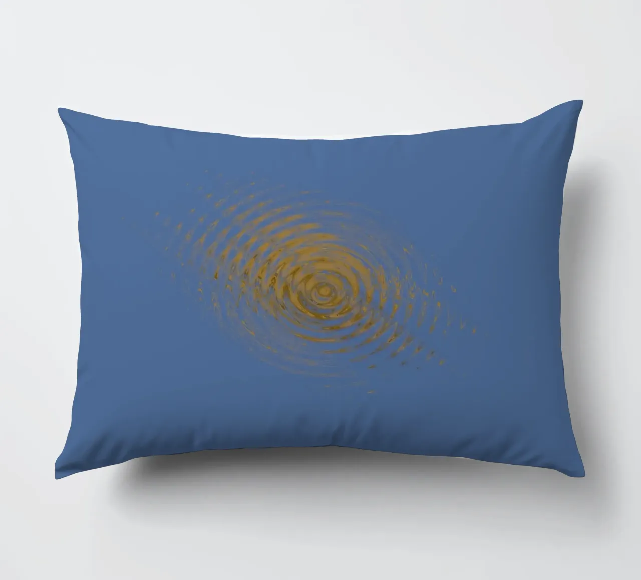 Motif circulaire abstrait et dynamique en bleu et jaune coussin de Something for you